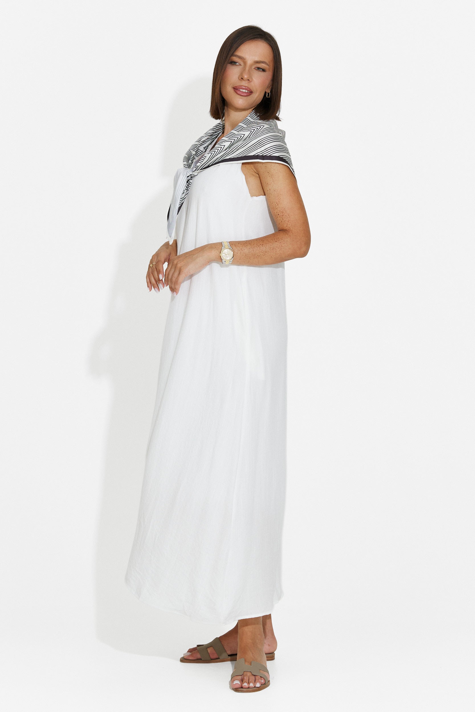 Rochie dama midi alba Alievia Bogas