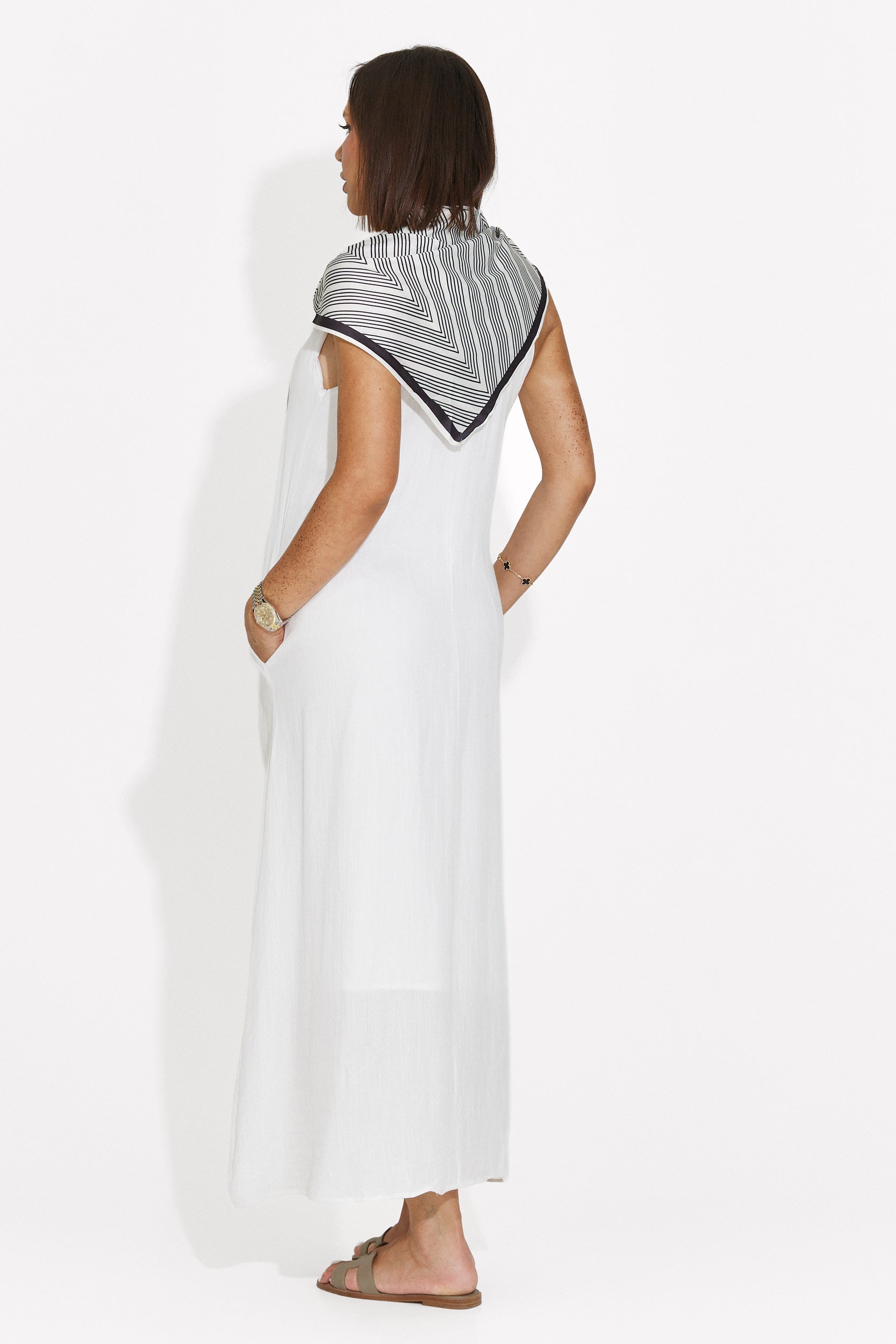 Rochie dama midi alba Alievia Bogas