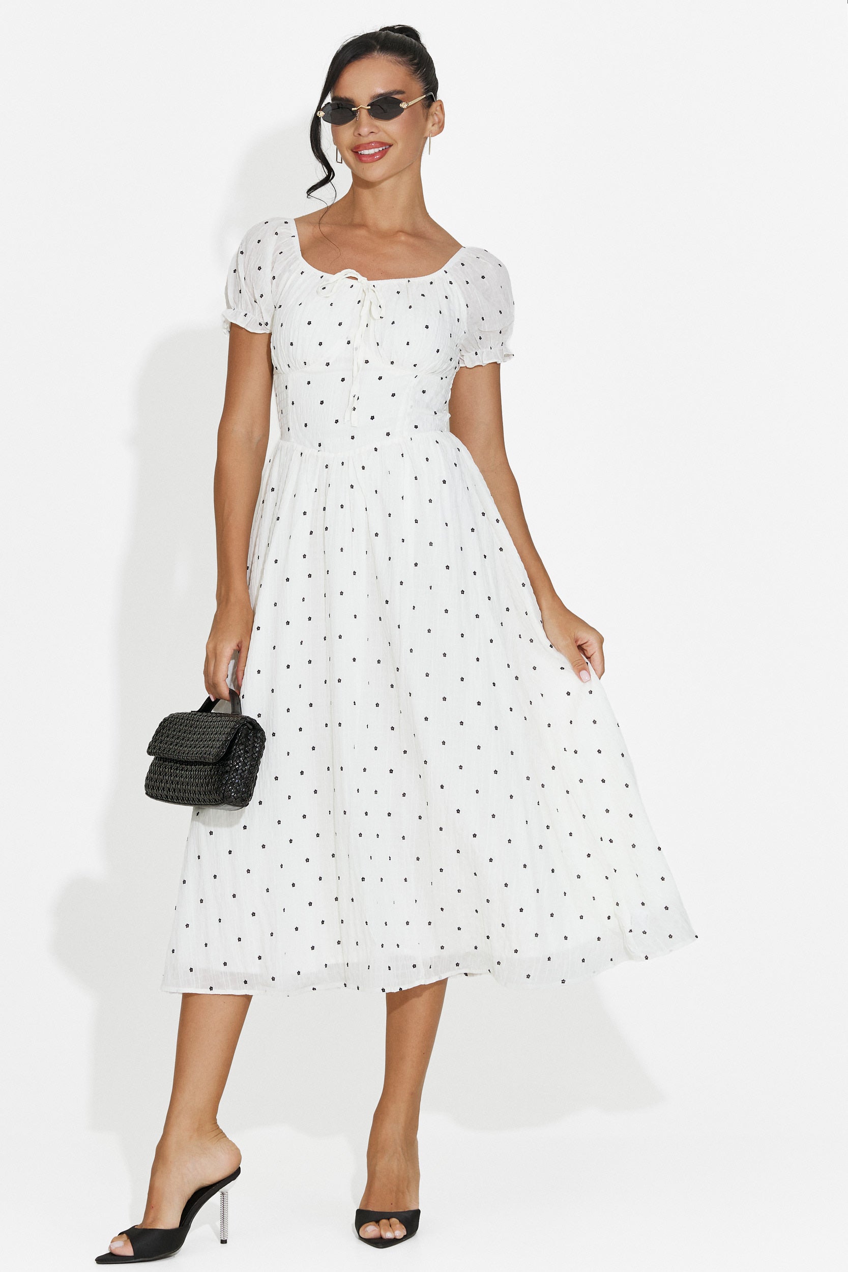 Rochie dama midi alba Elvilia Bogas