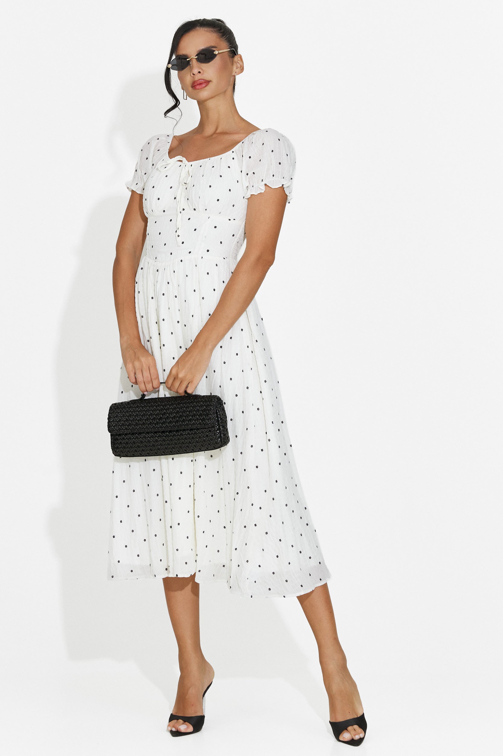 Rochie dama midi alba Elvilia Bogas