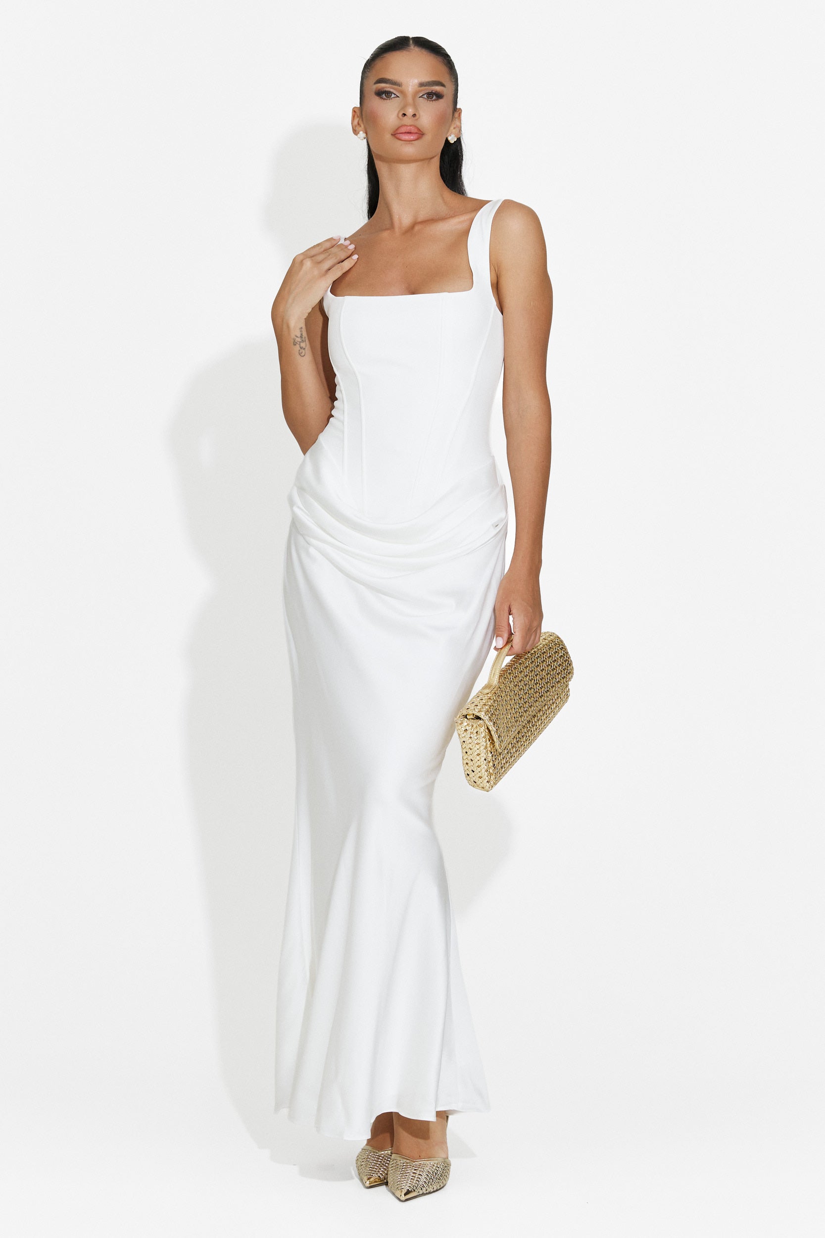 Rochie dama midi alba Kaviala Bogas