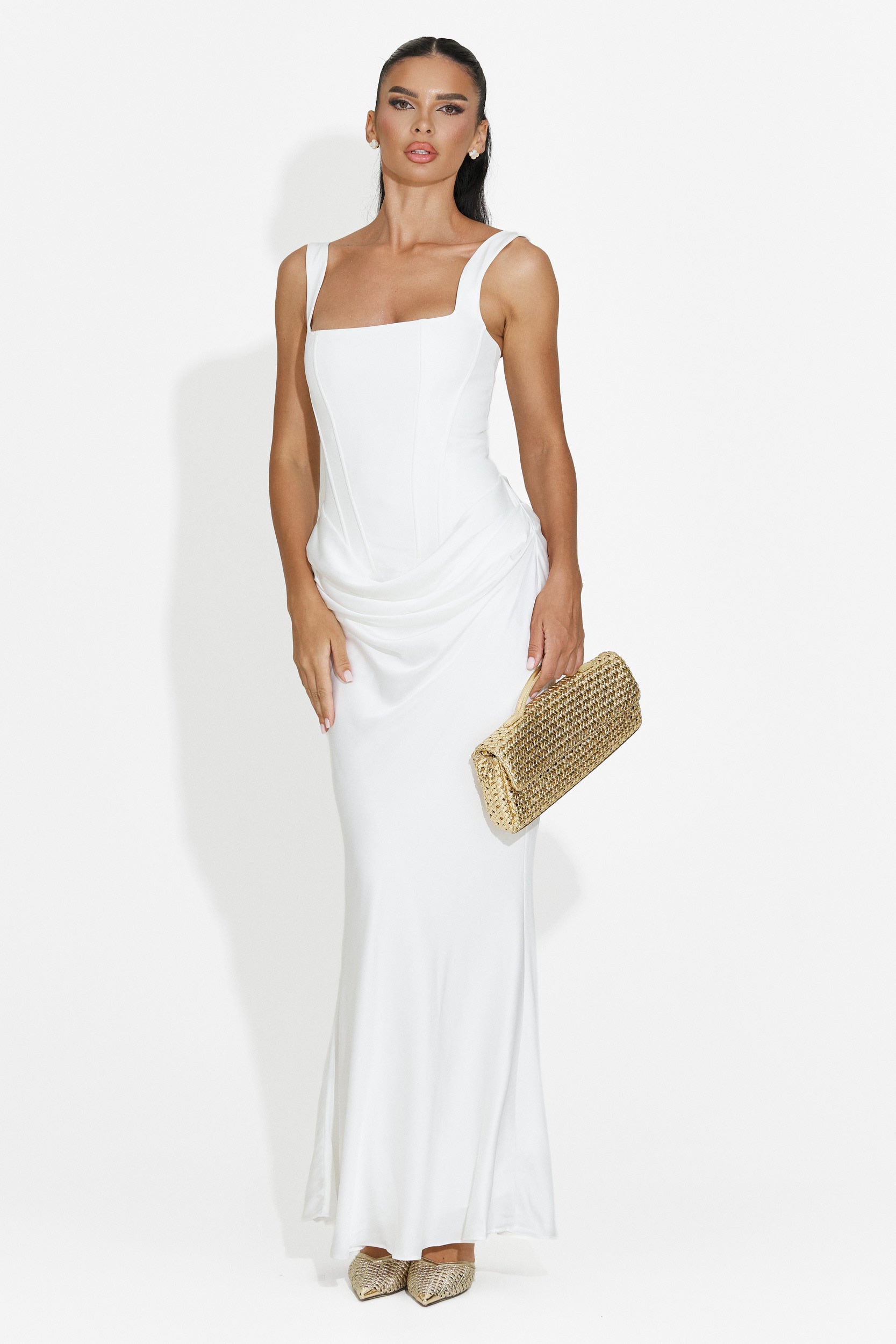 Rochie dama midi alba Kaviala Bogas