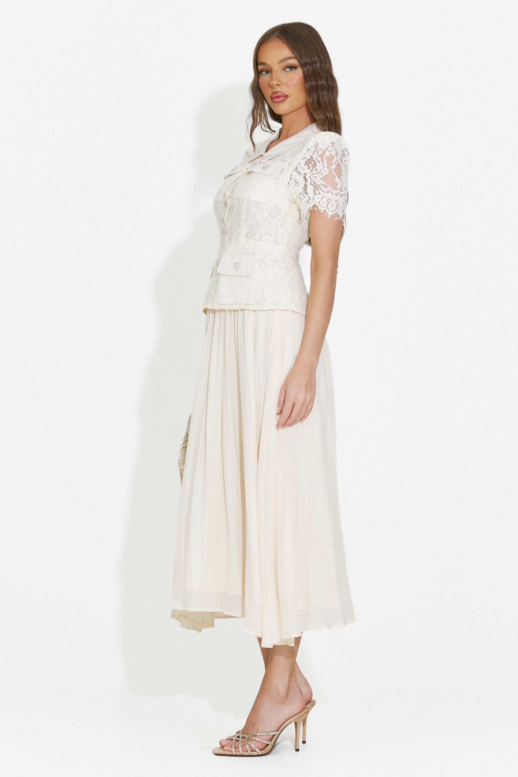 Rochie dama midi bej Sicosa Bogas
