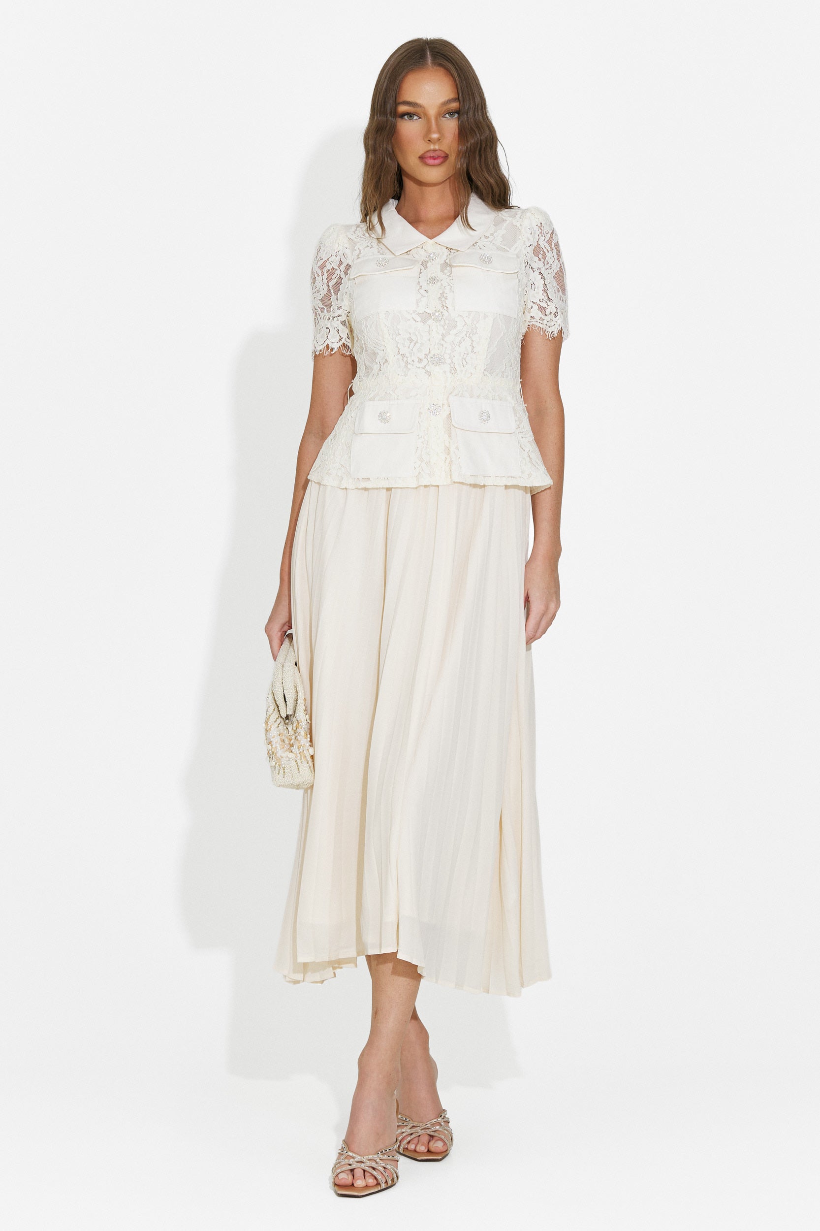 Rochie dama midi bej Sicosa Bogas