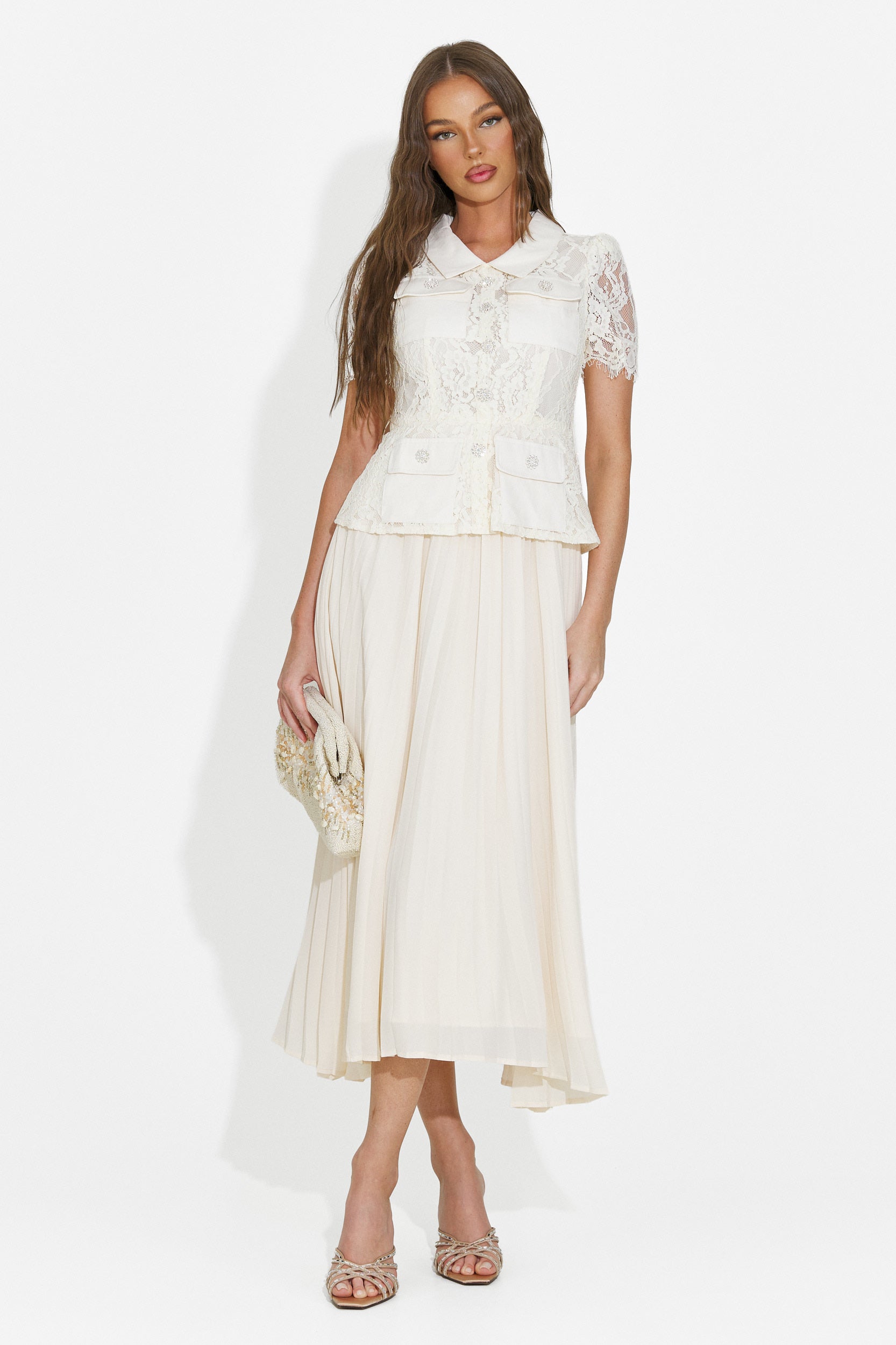 Rochie dama midi bej Sicosa Bogas