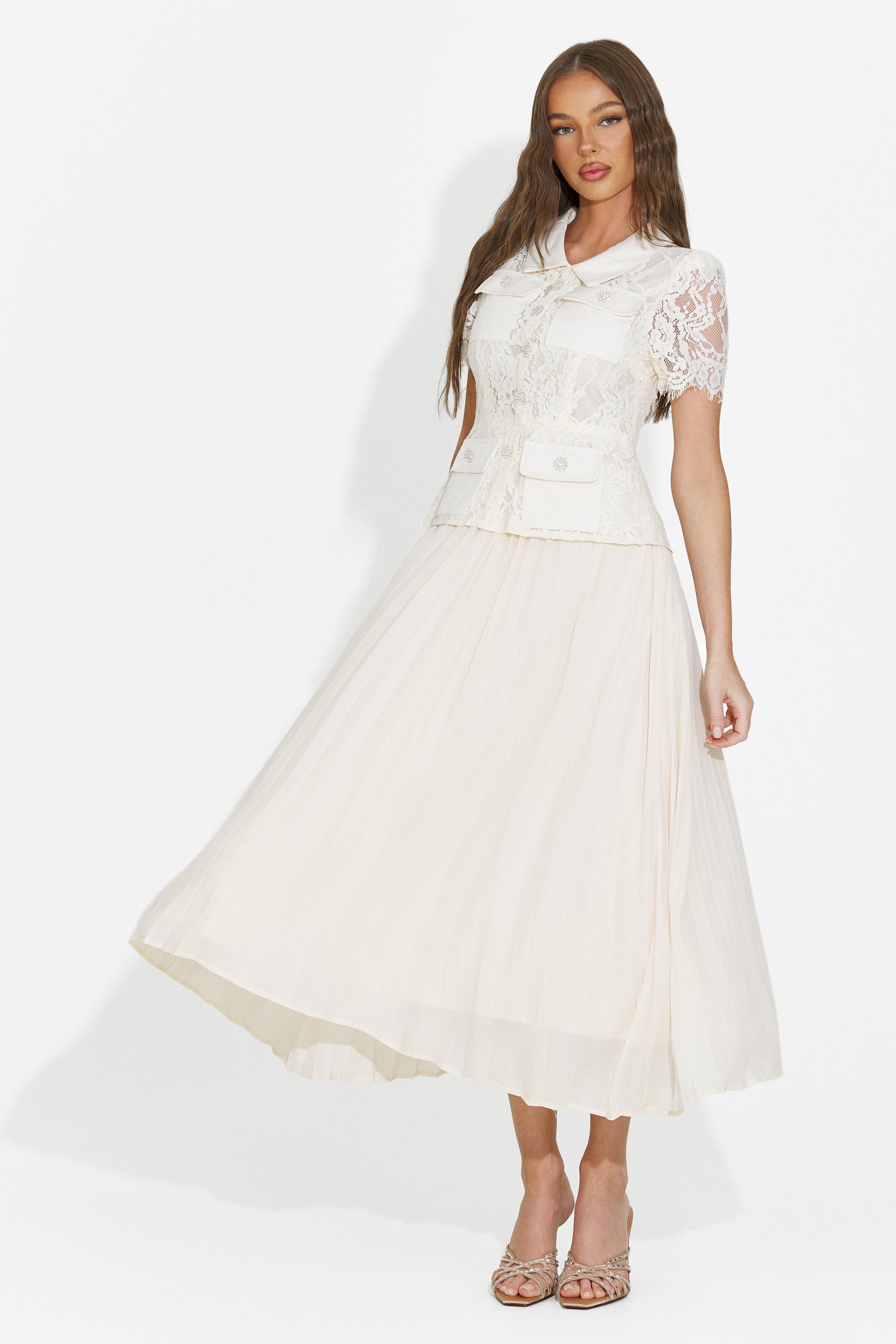 Rochie dama midi bej Sicosa Bogas