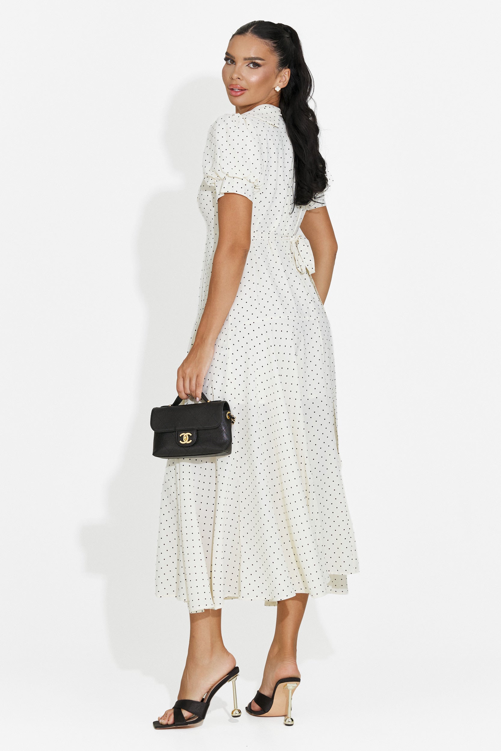 Rochie dama midi bej Taisiana Bogas