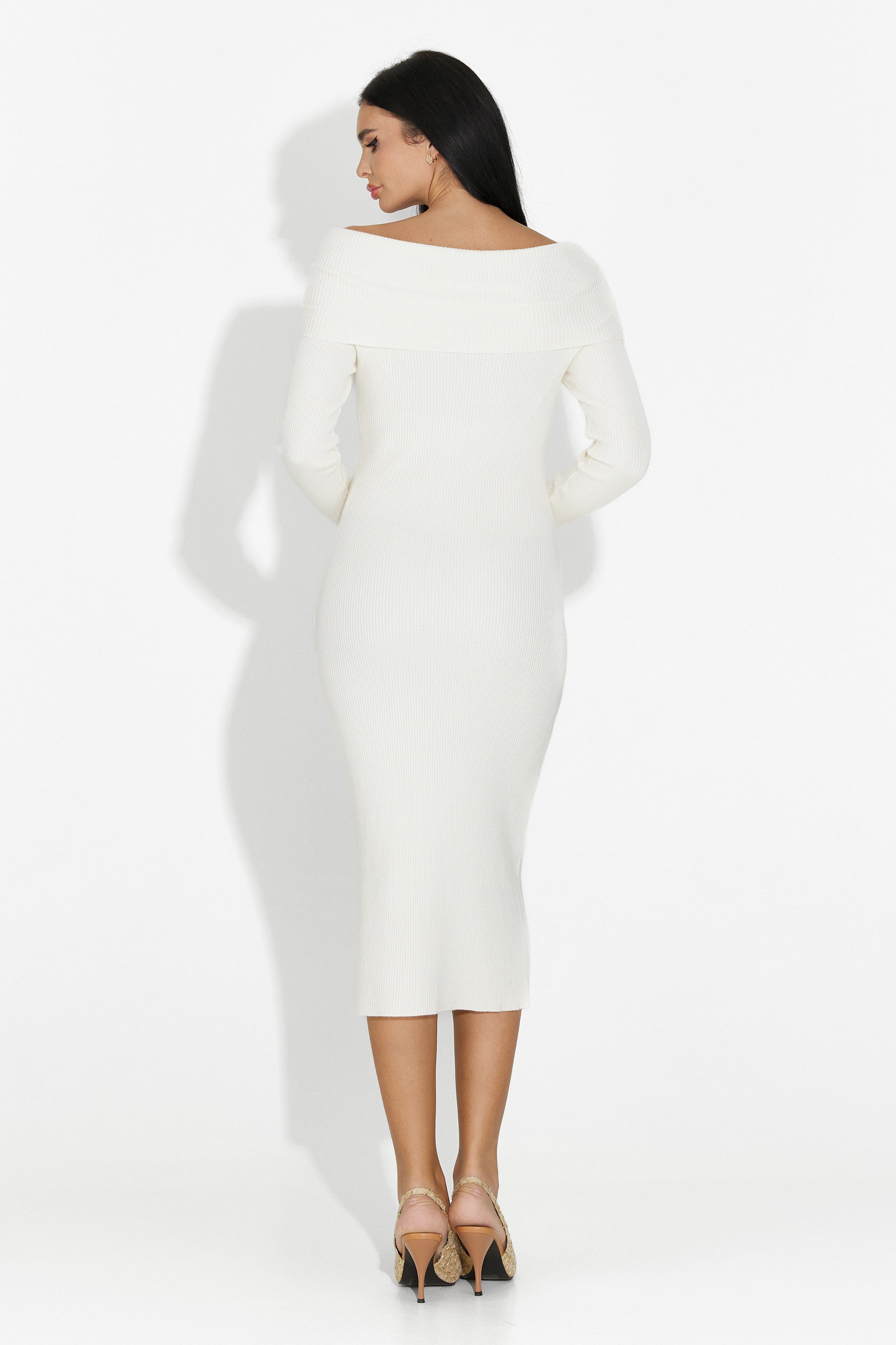 Velana Bogas Beige Midi Dress for Women