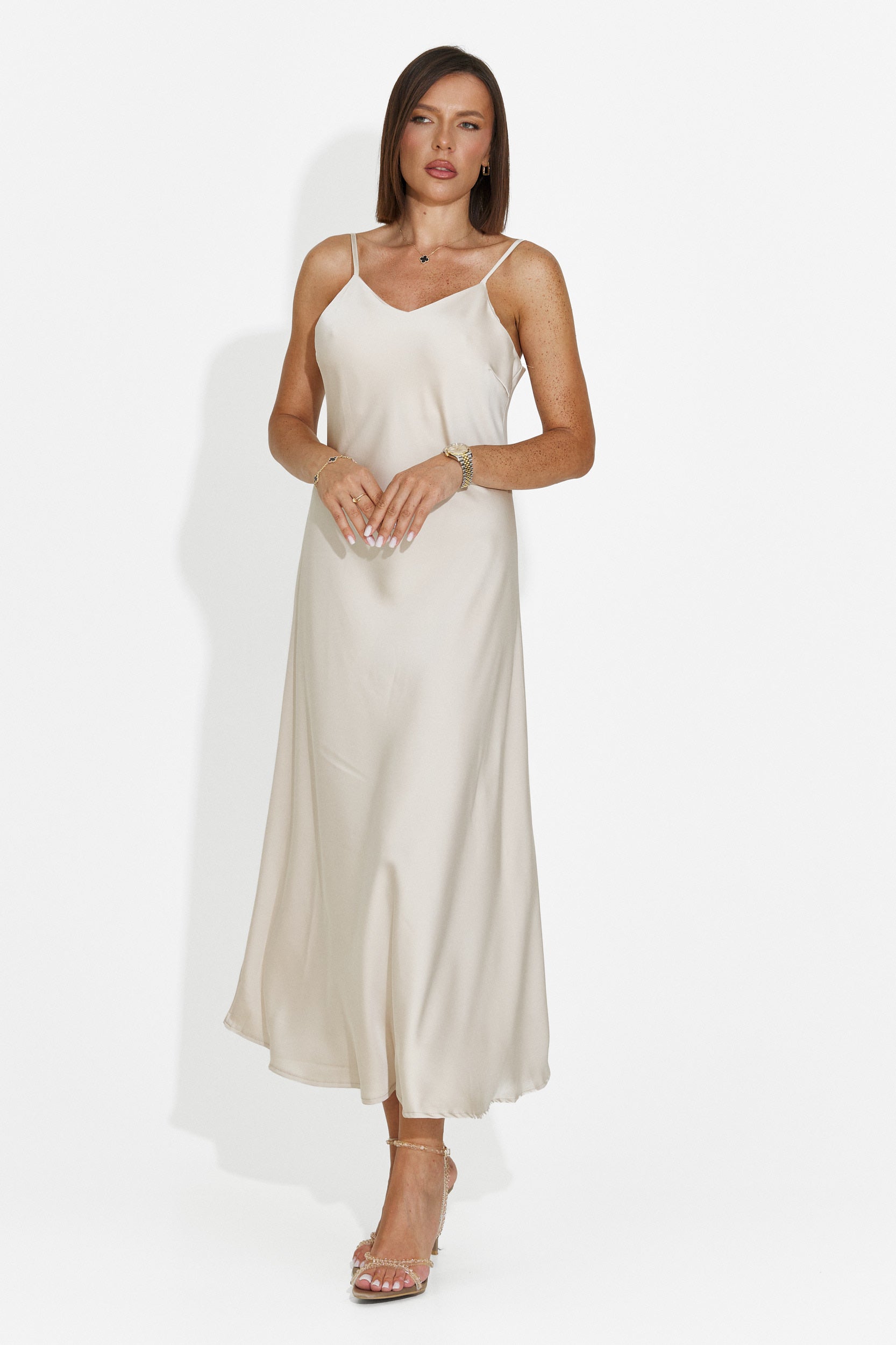 Rochie dama midi bej Zimia Bogas