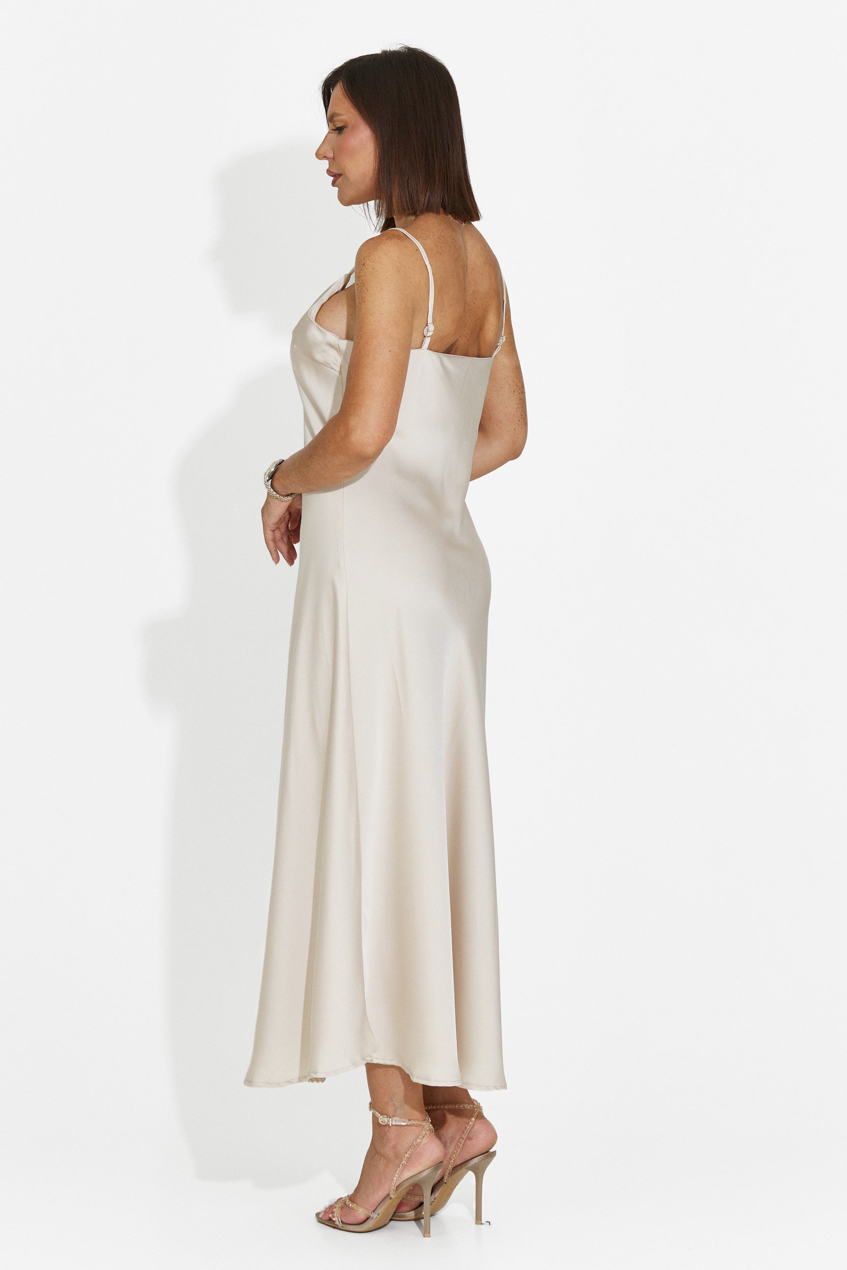 Rochie dama midi bej Zimia Bogas