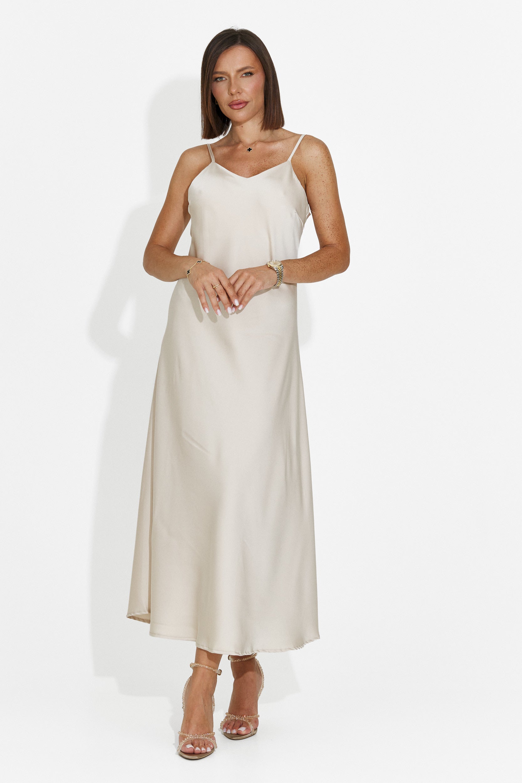 Rochie dama midi bej Zimia Bogas
