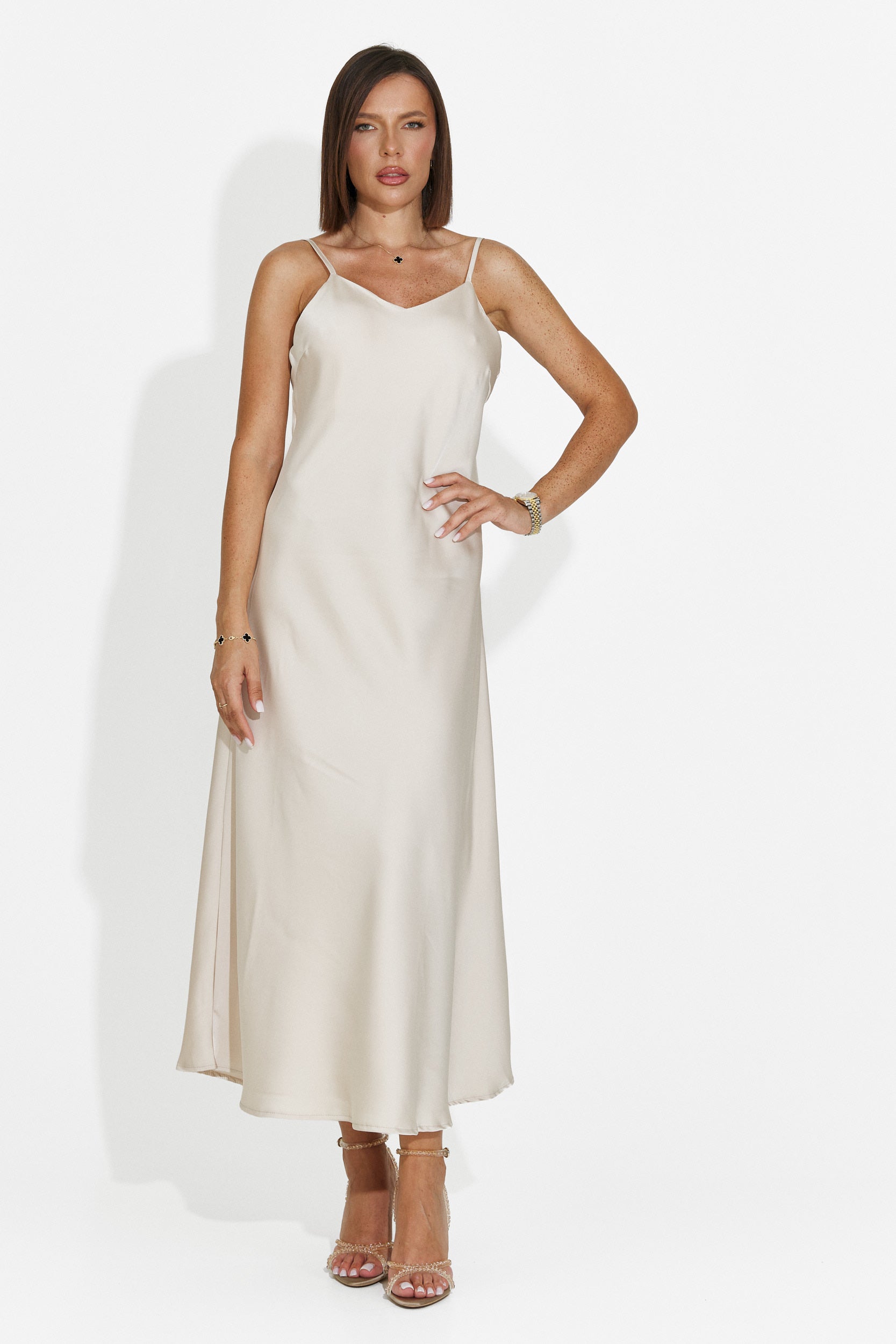 Rochie dama midi bej Zimia Bogas