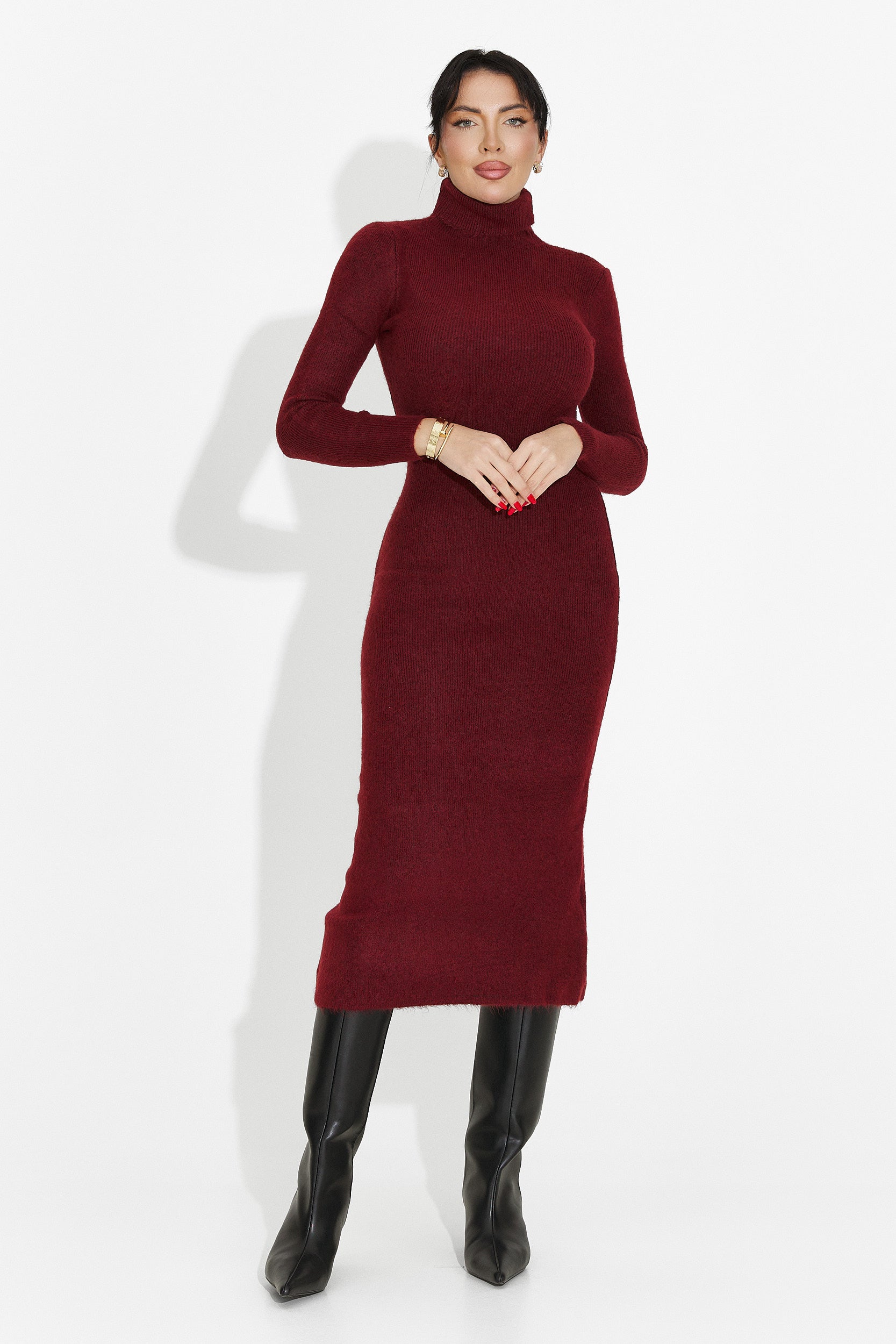 Women's midi dress burgundy Patrisia Bogas