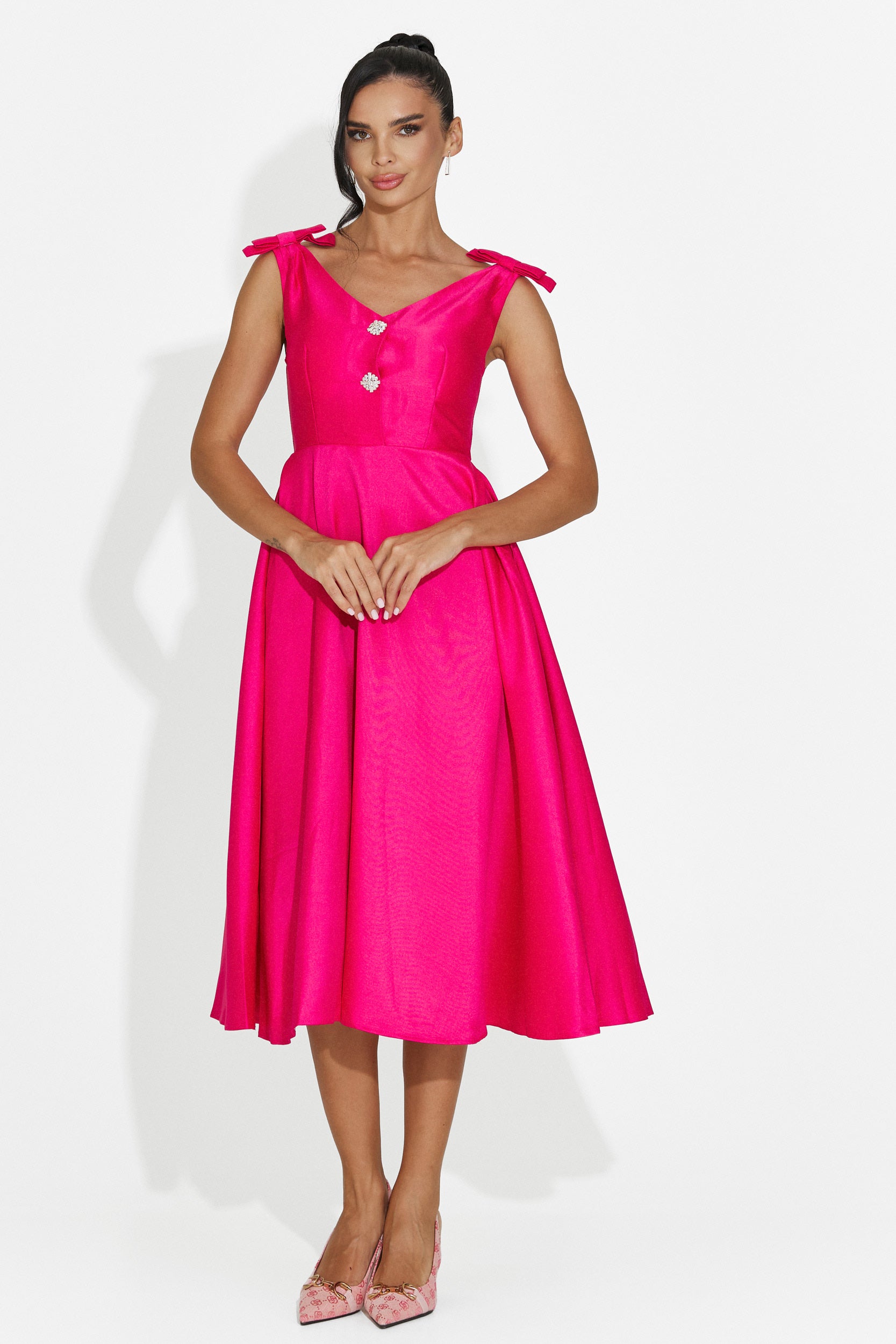 Rochie dama midi fucsia Ayanda Bogas