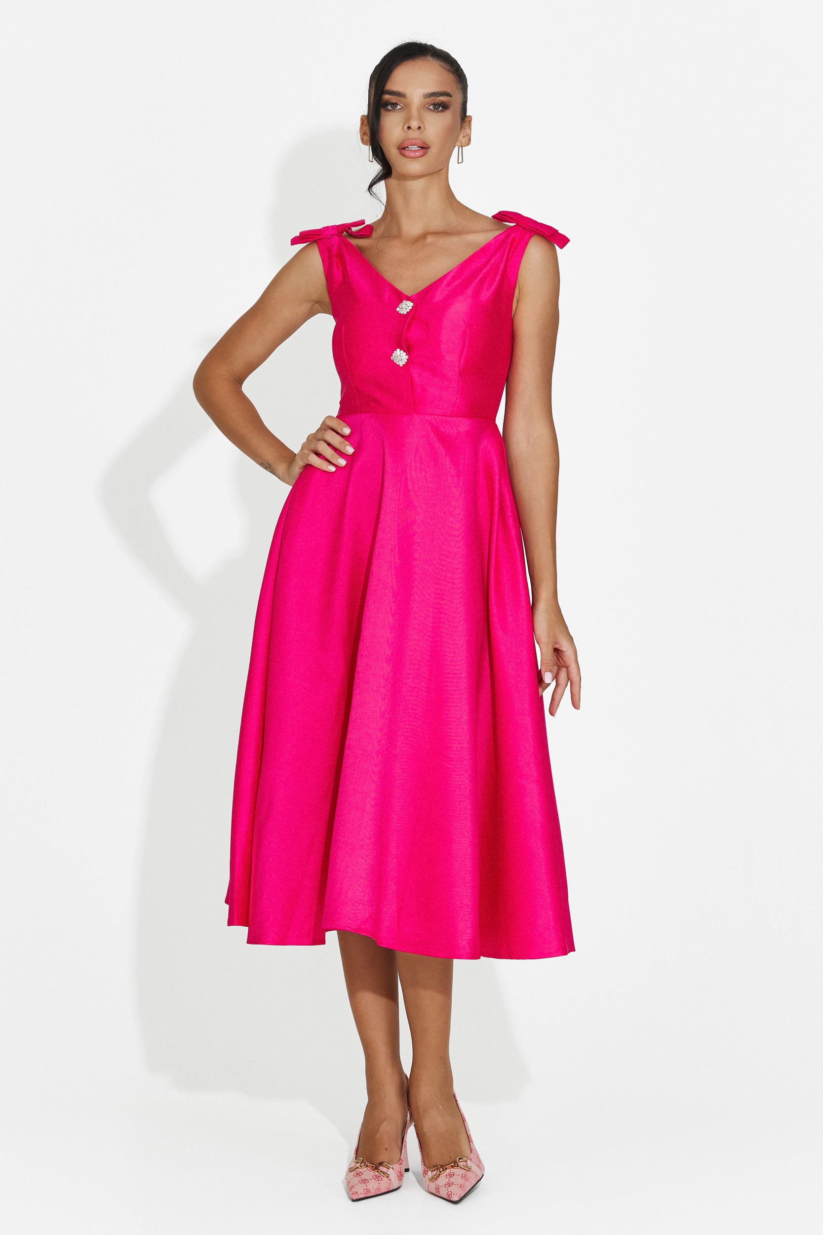 Rochie dama midi fucsia Ayanda Bogas
