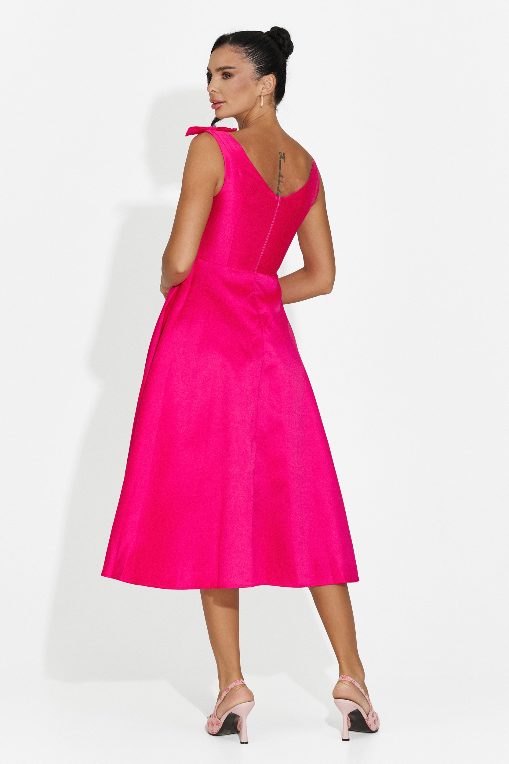 Rochie dama midi fucsia Ayanda Bogas
