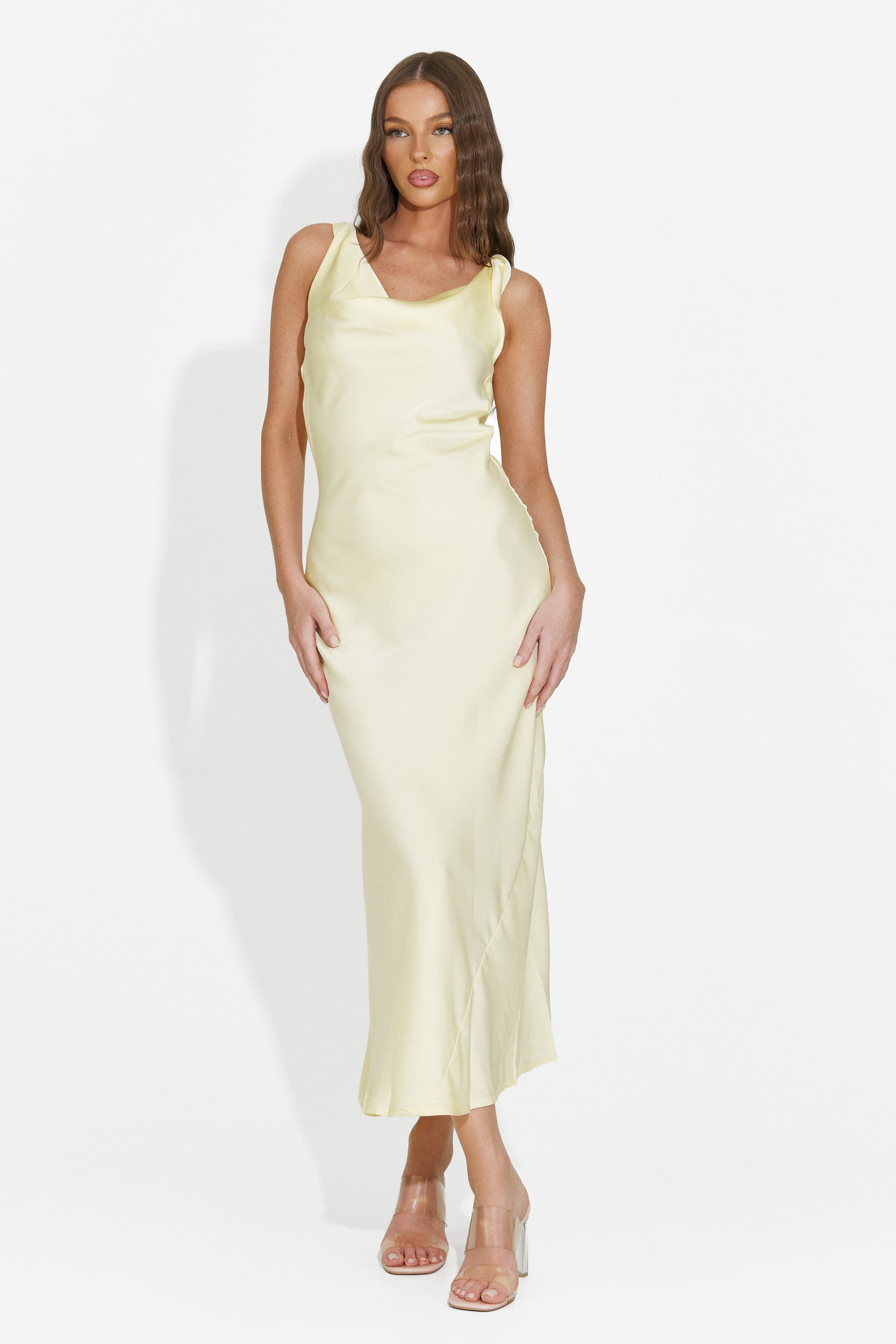Rochie dama midi galbena Aliria Bogas