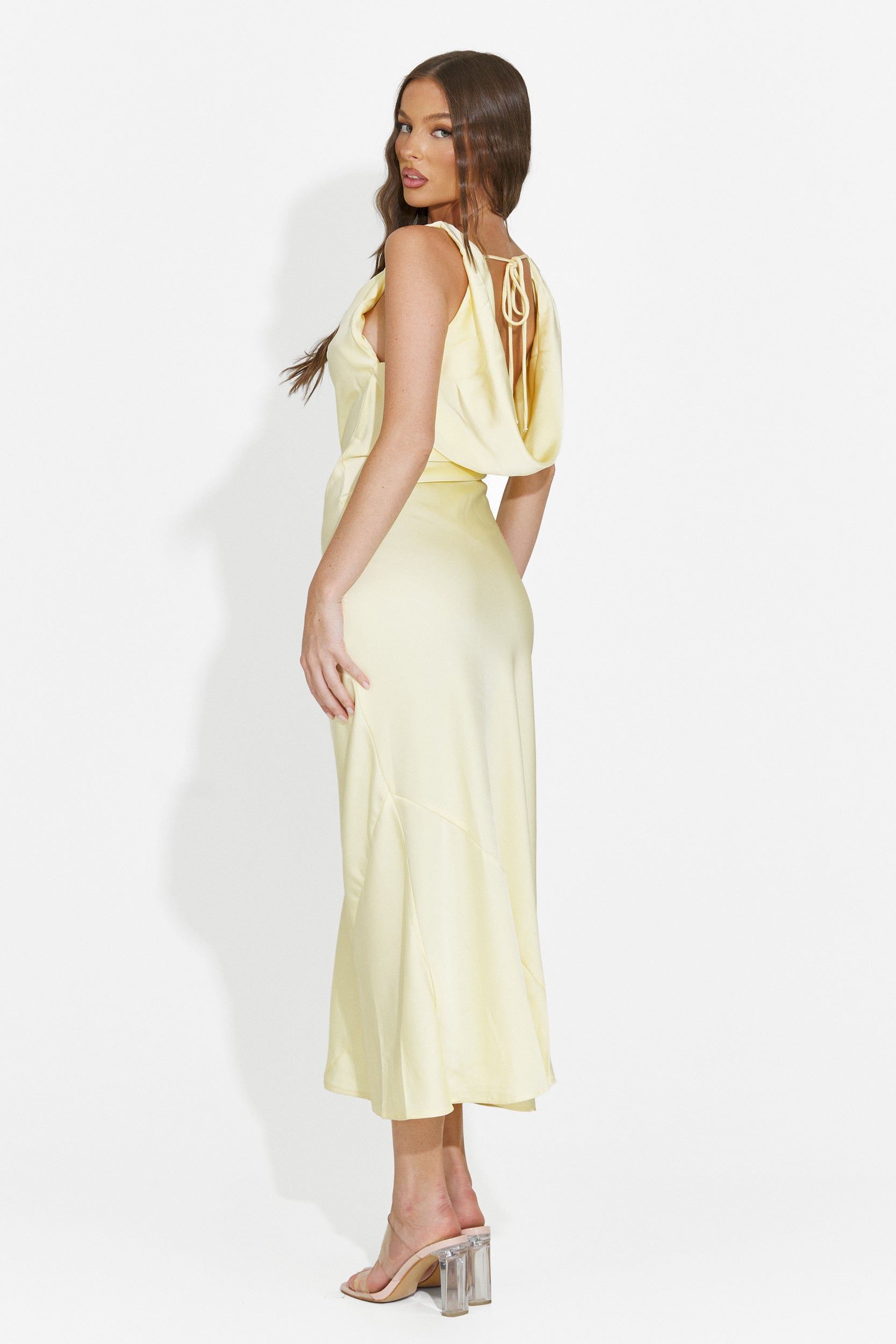 Rochie dama midi galbena Aliria Bogas