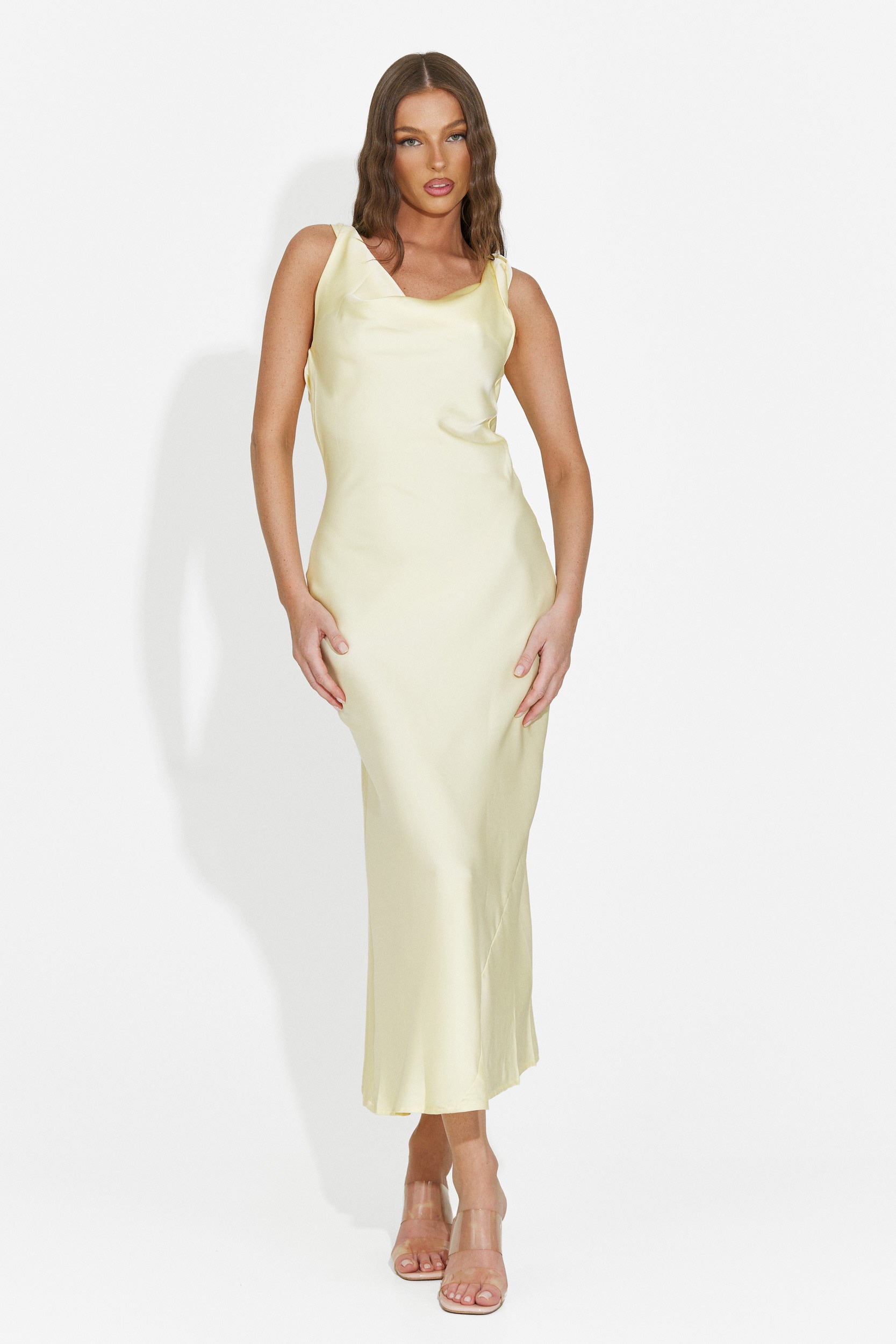 Rochie dama midi galbena Aliria Bogas