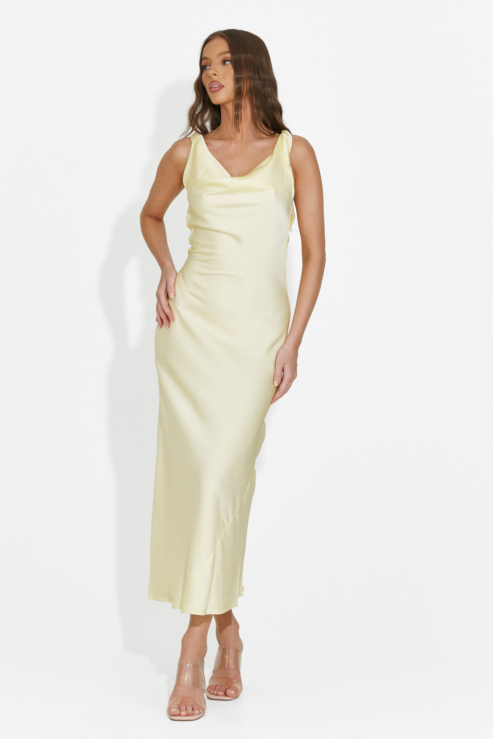 Rochie dama midi galbena Aliria Bogas