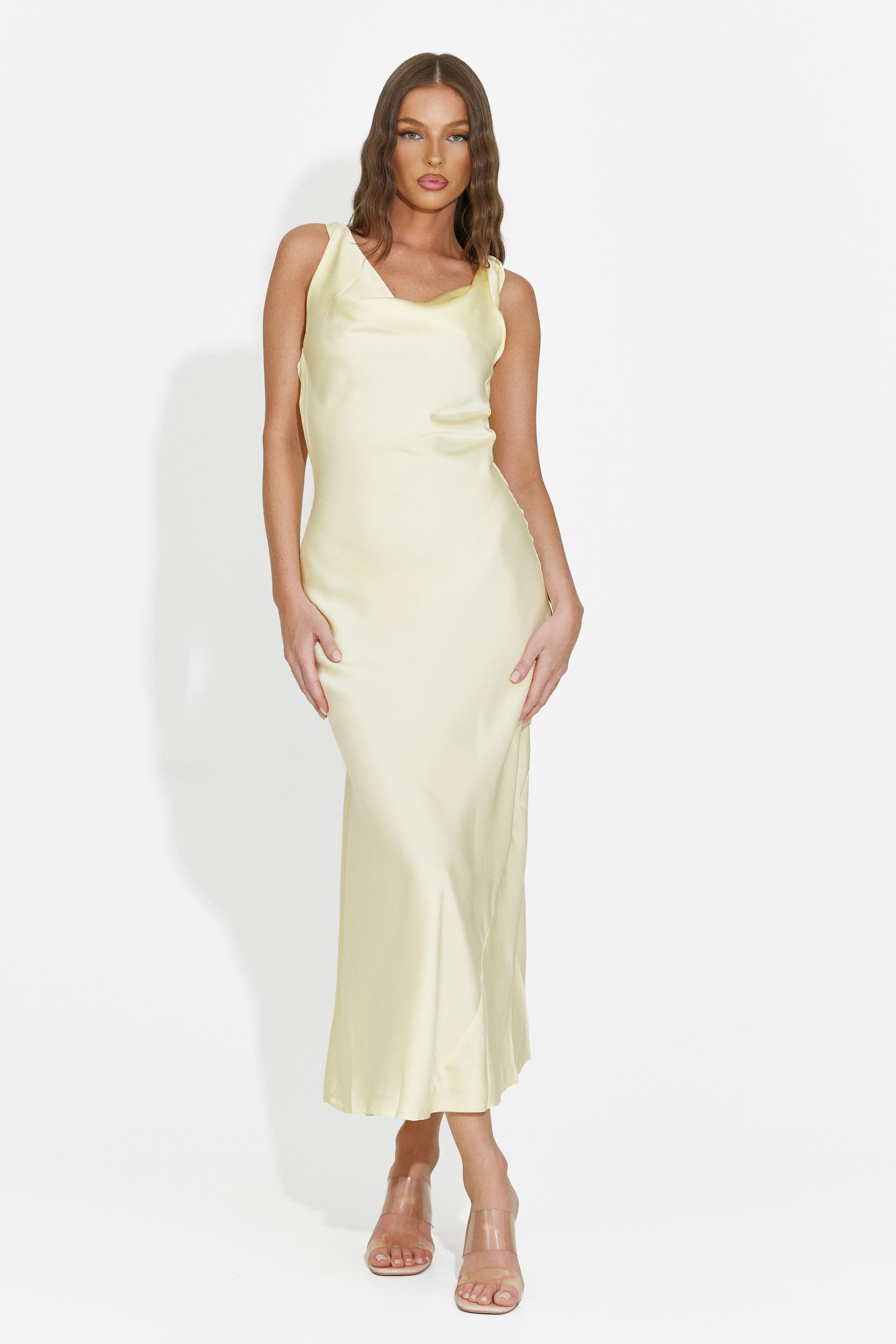 Rochie dama midi galbena Aliria Bogas