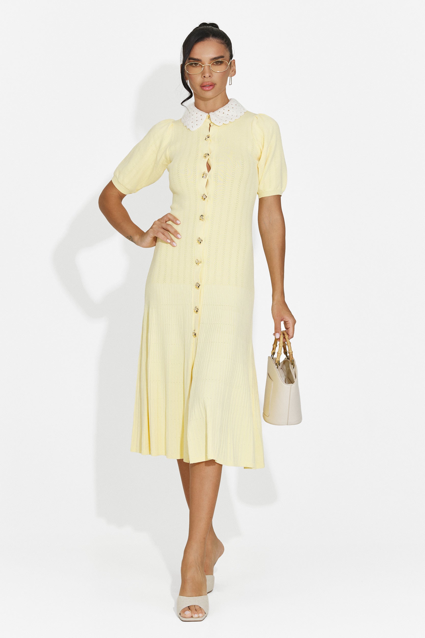 Rochie dama midi galbena Ernesta Bogas