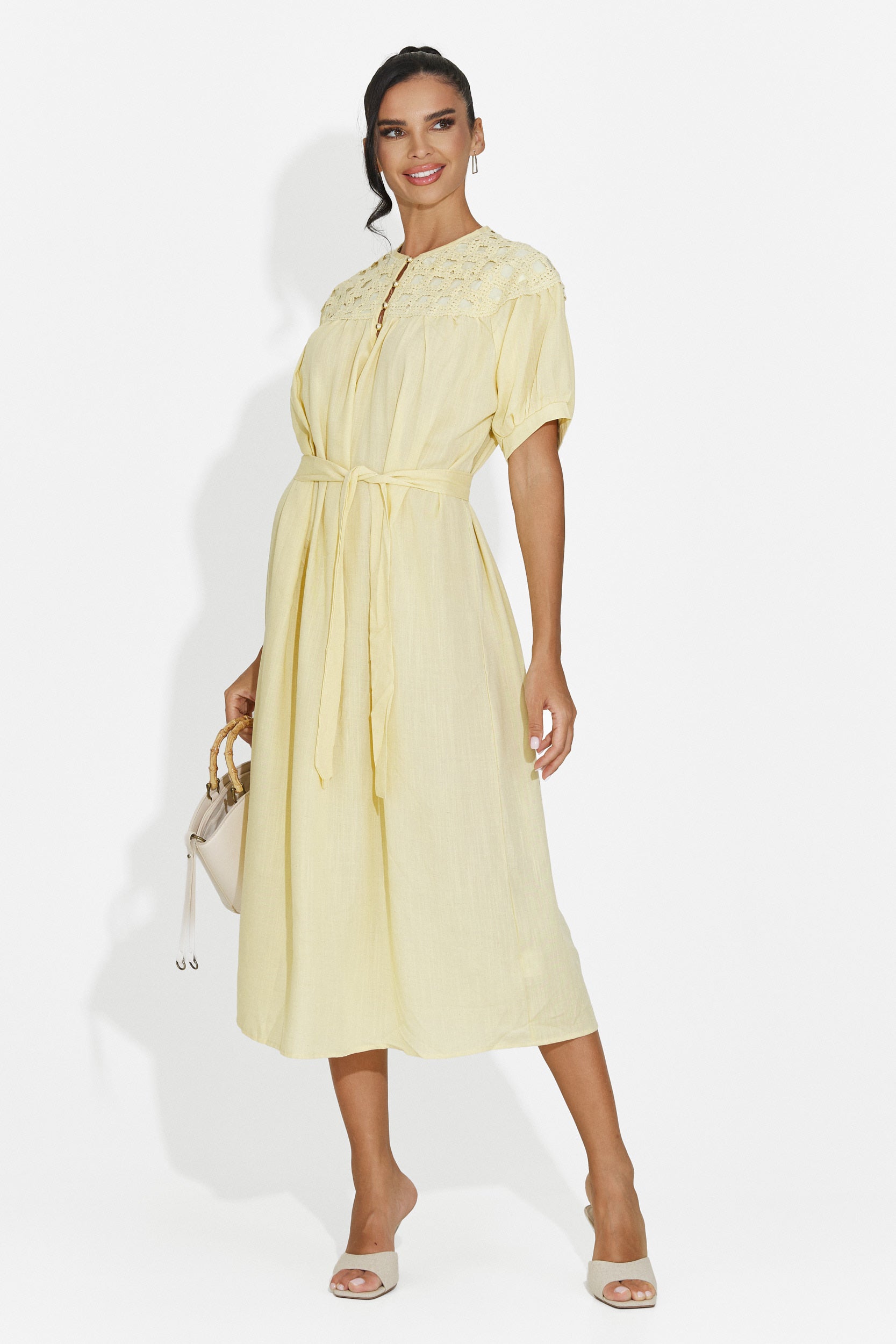 Rochie dama midi galbena Olema Bogas