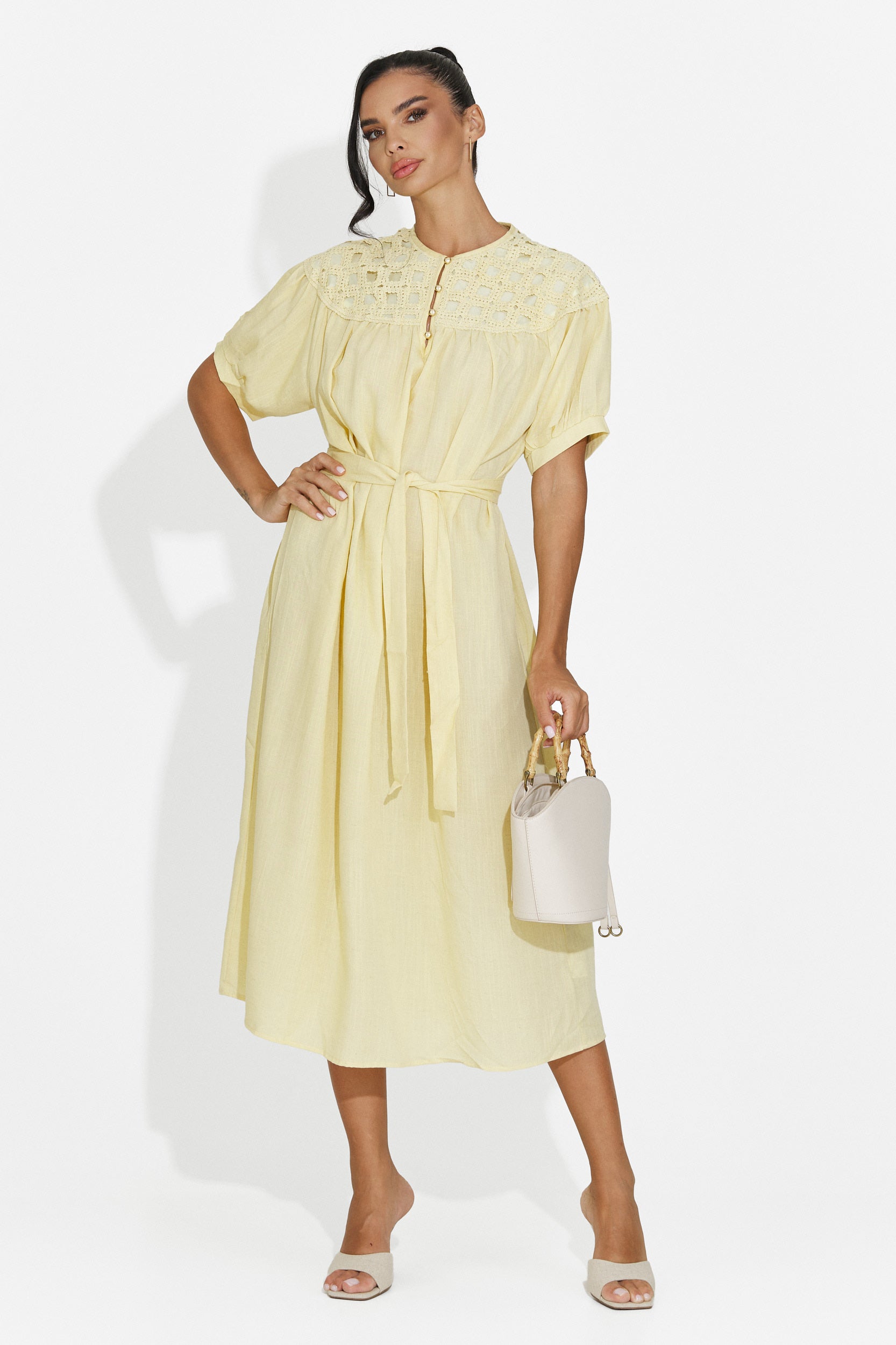 Rochie dama midi galbena Olema Bogas