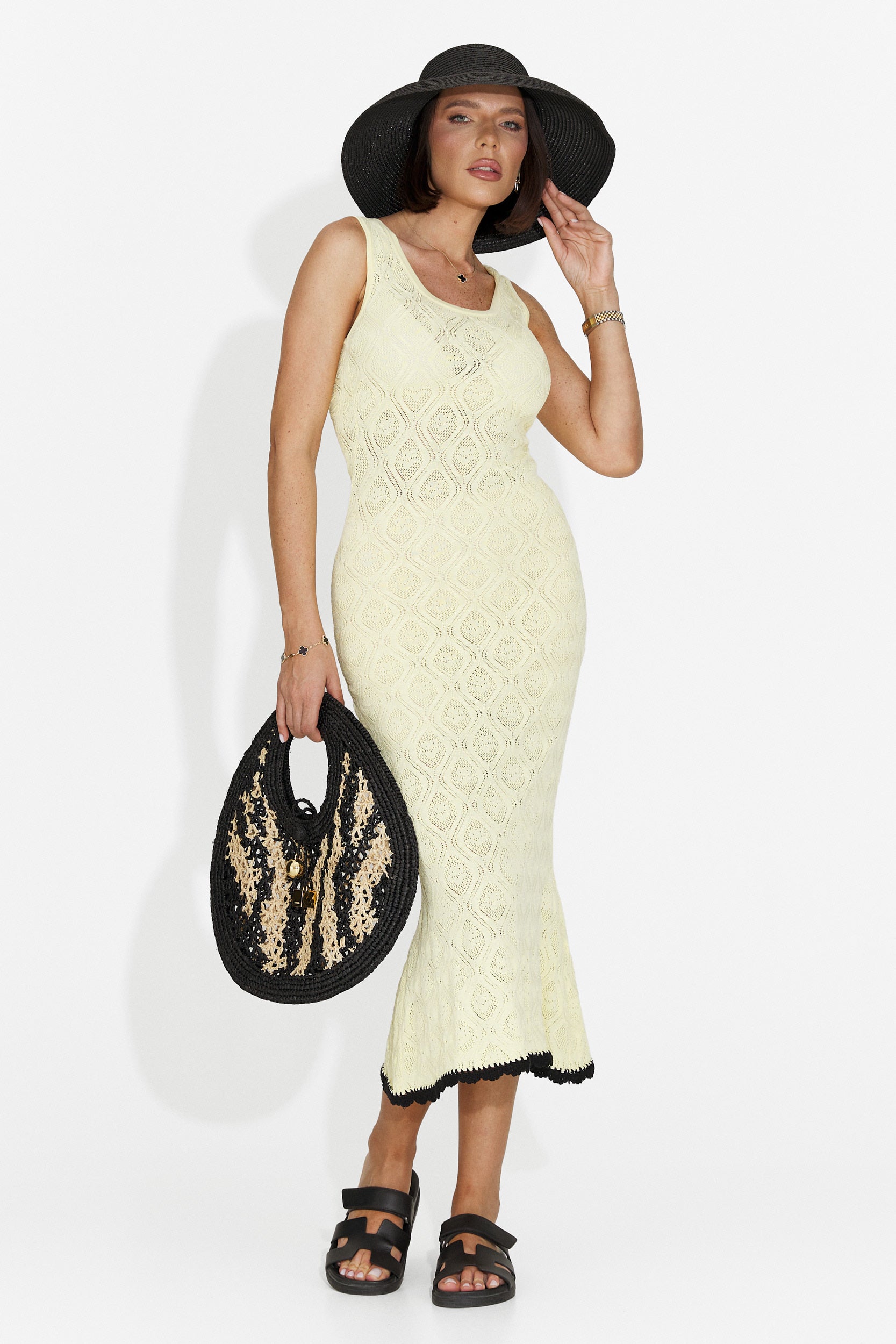 Rochie dama midi galbena Parina Bogas