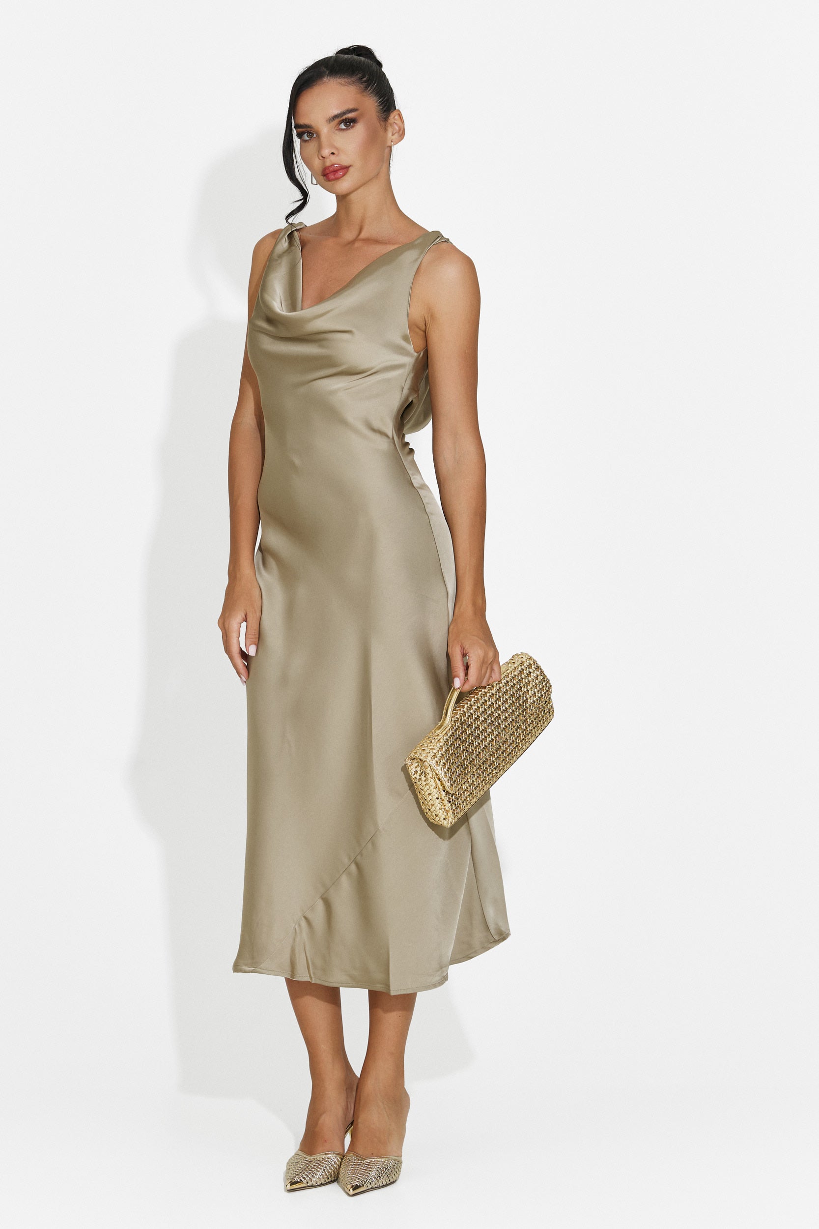 Rochie dama midi grej Aliria Bogas