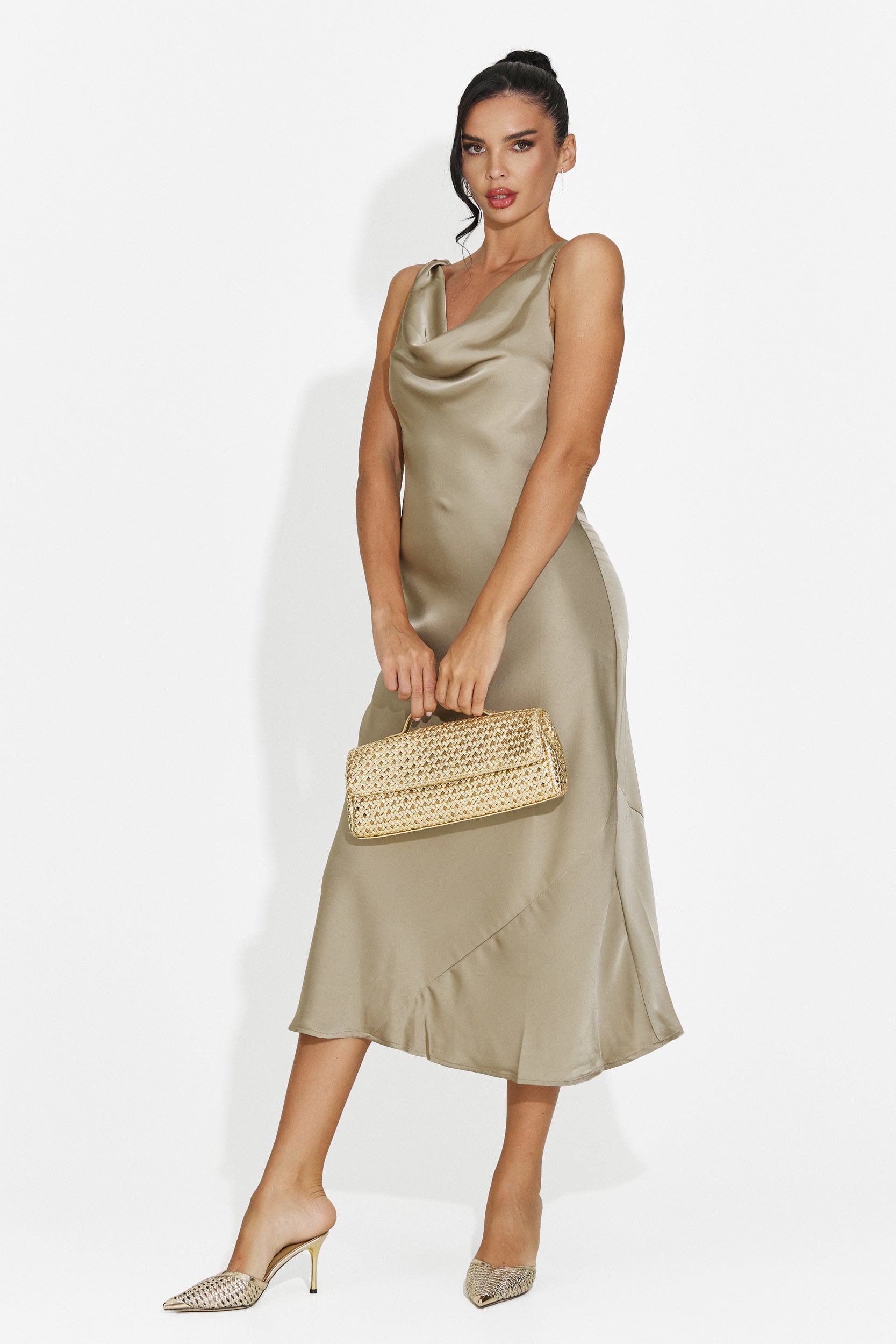 Rochie dama midi grej Aliria Bogas