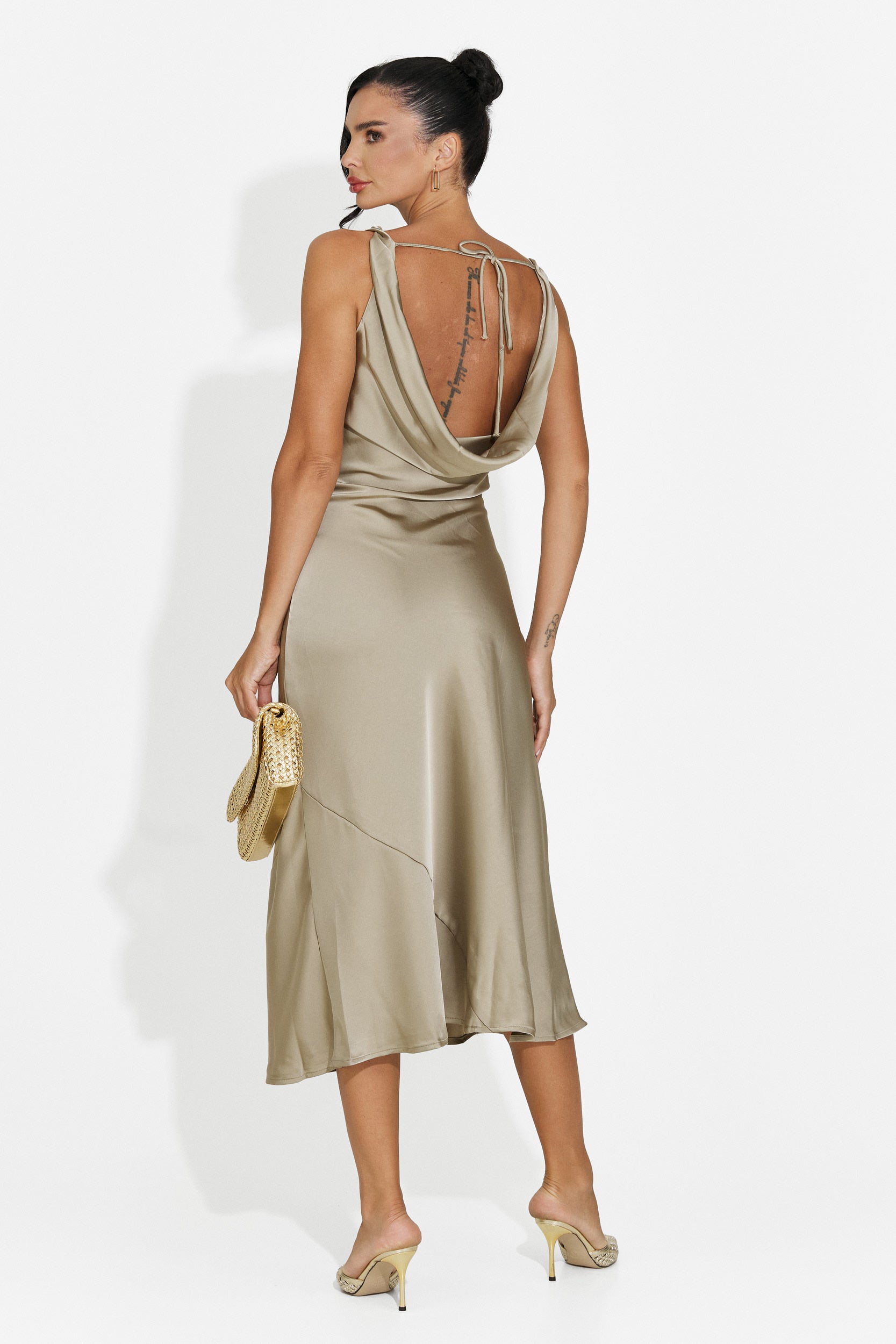 Rochie dama midi grej Aliria Bogas