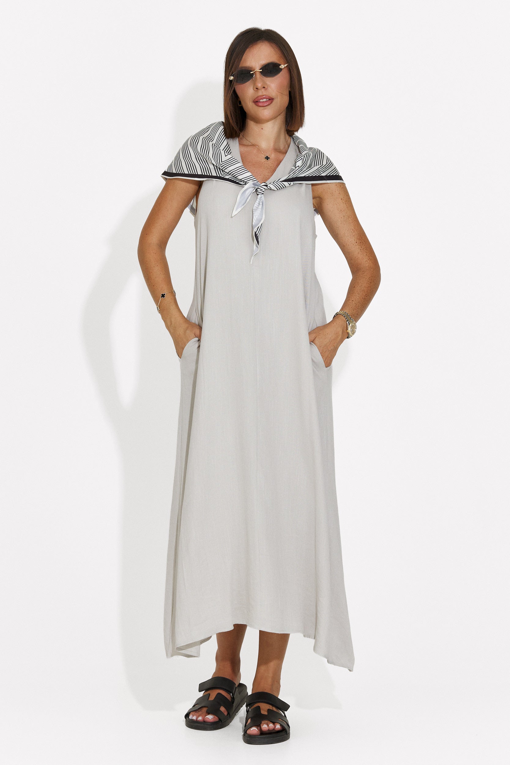 Rochie dama midi gri Alievia Bogas