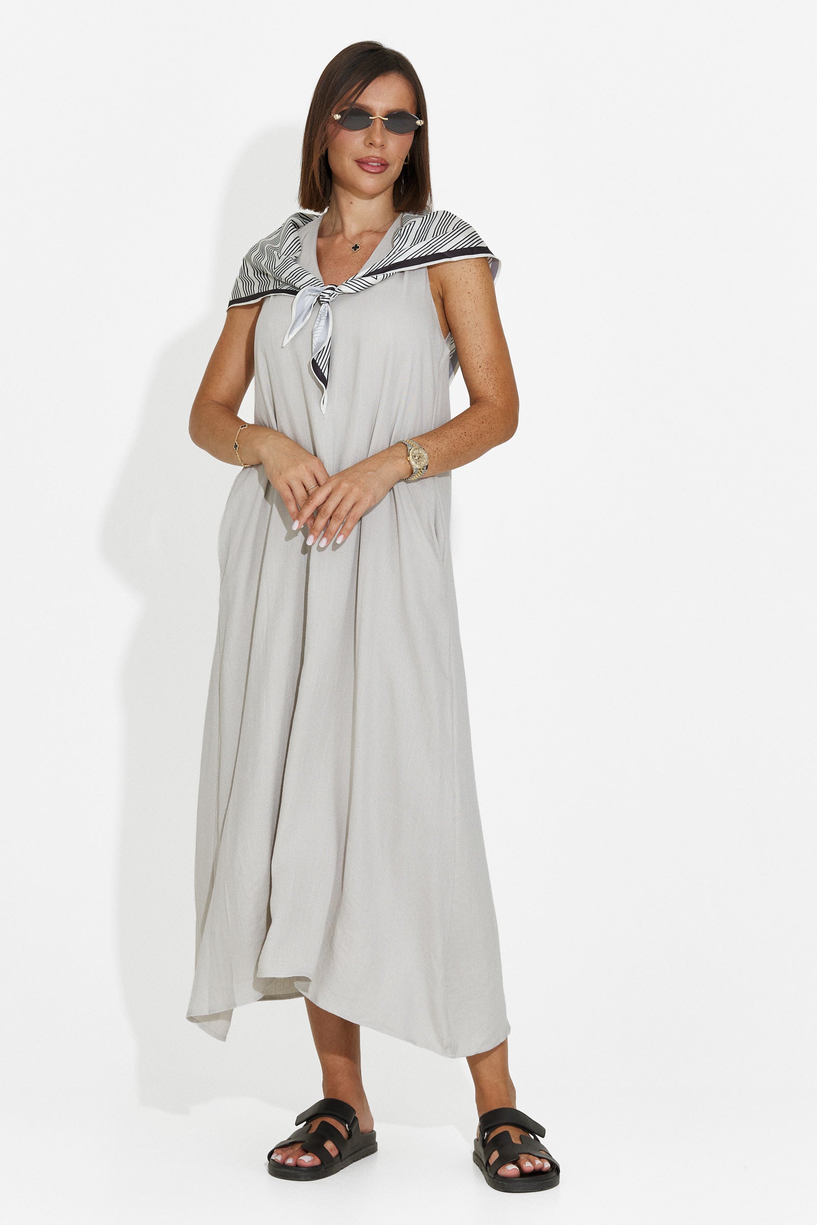 Rochie dama midi gri Alievia Bogas