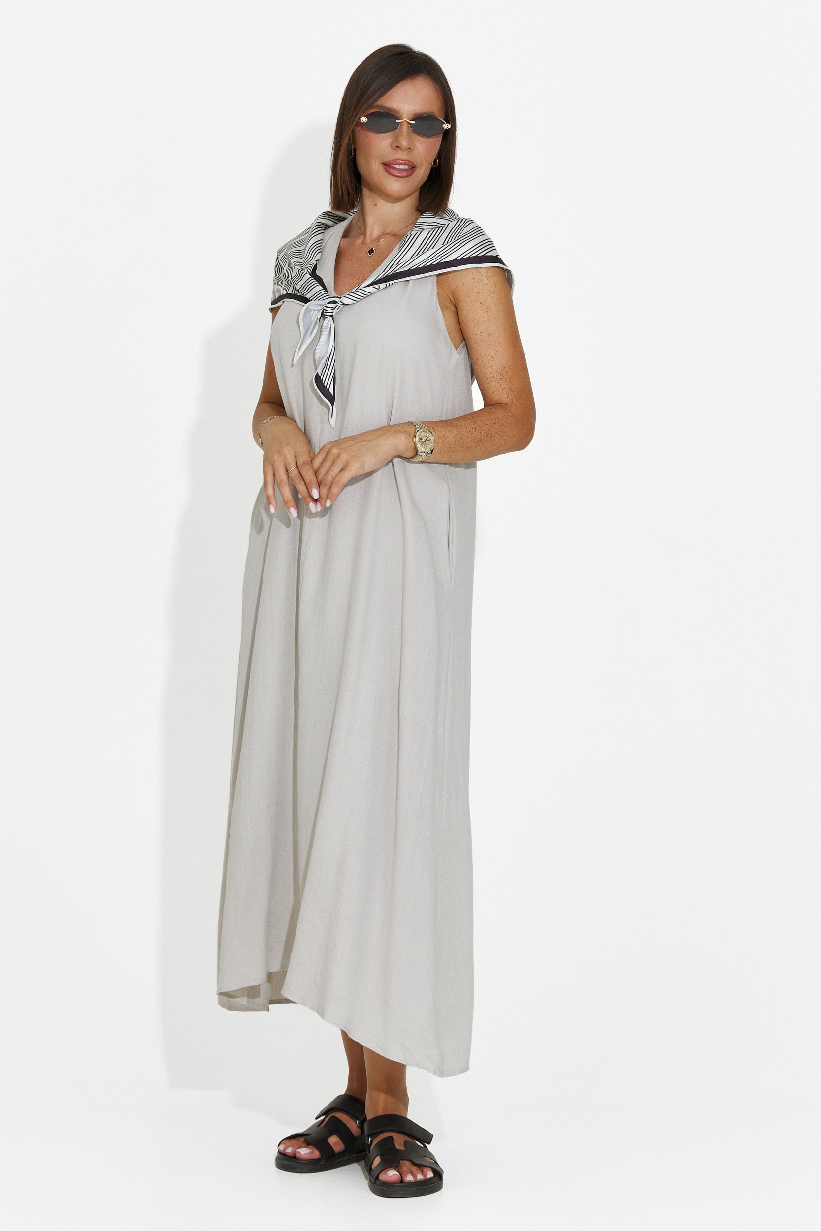 Rochie dama midi gri Alievia Bogas