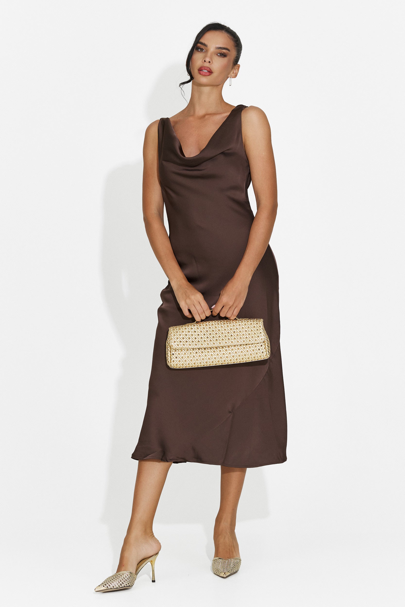 Rochie dama midi maro Aliria Bogas