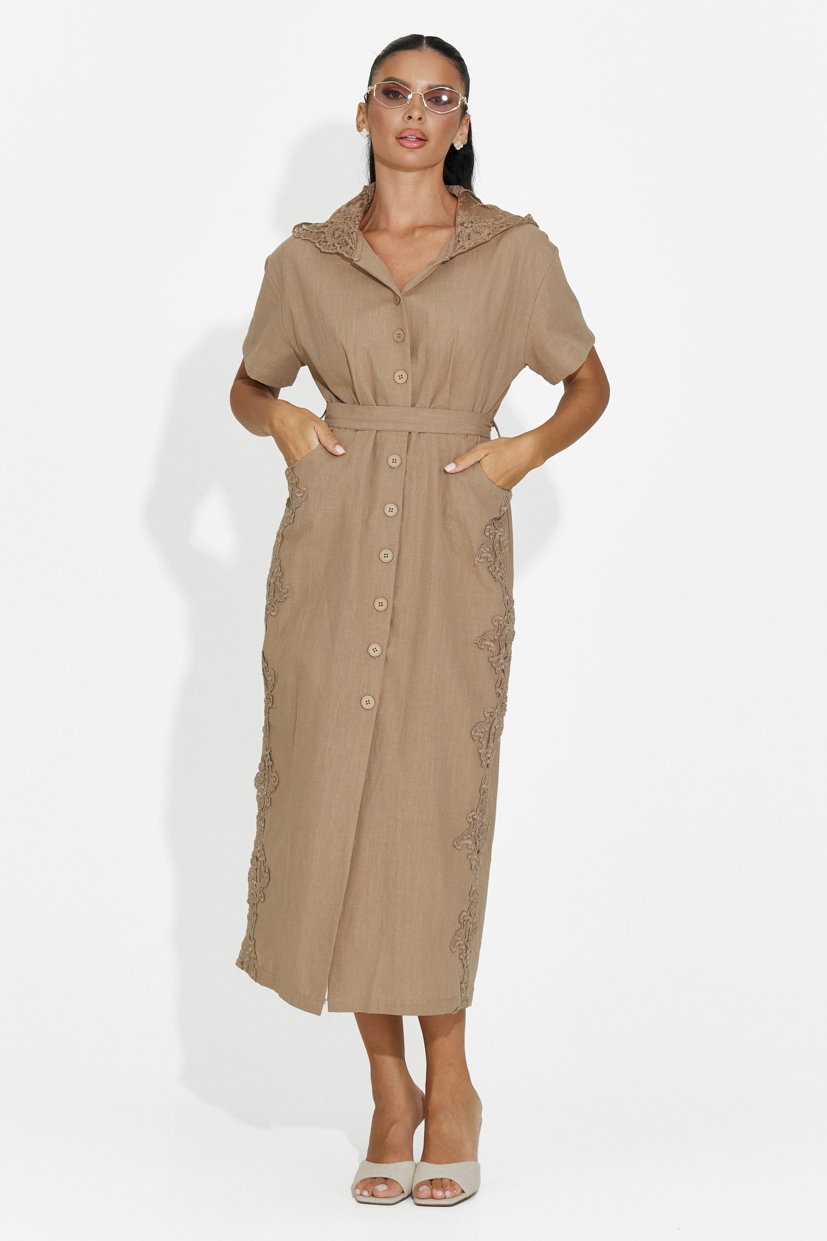 Rochie dama midi maro Aneira Bogas