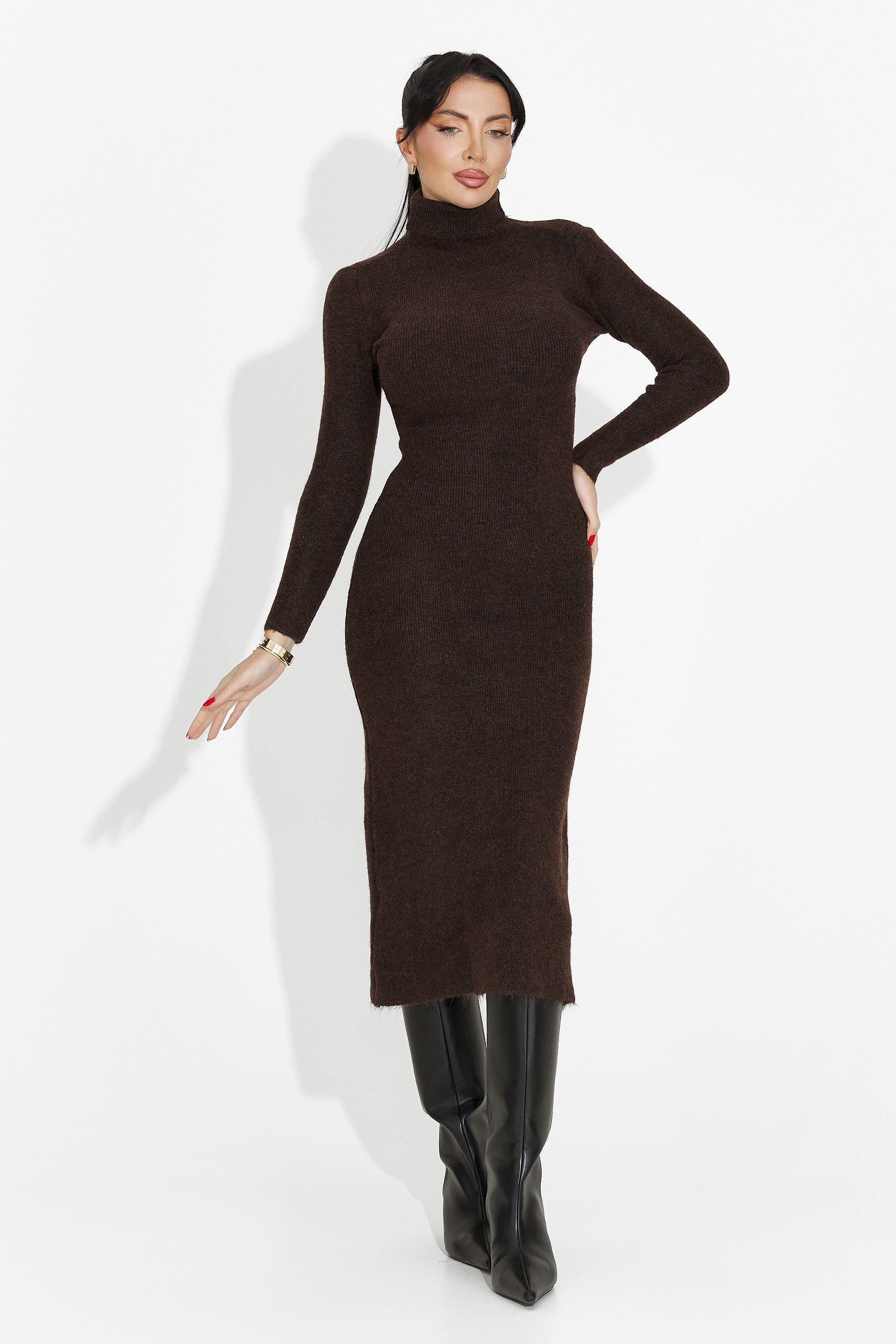 Women's midi brown dress Patrisia Bogas