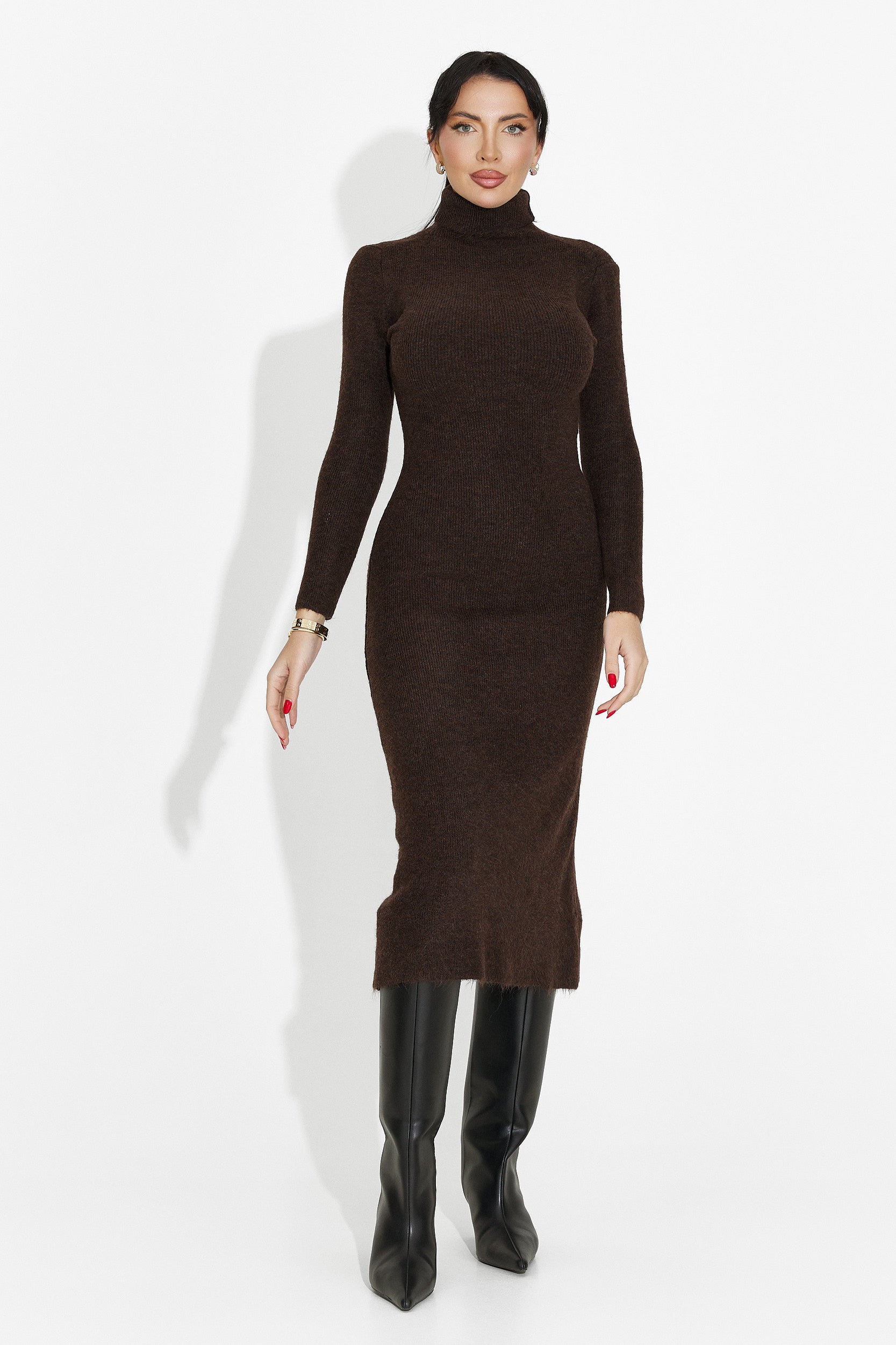 Women's midi brown dress Patrisia Bogas