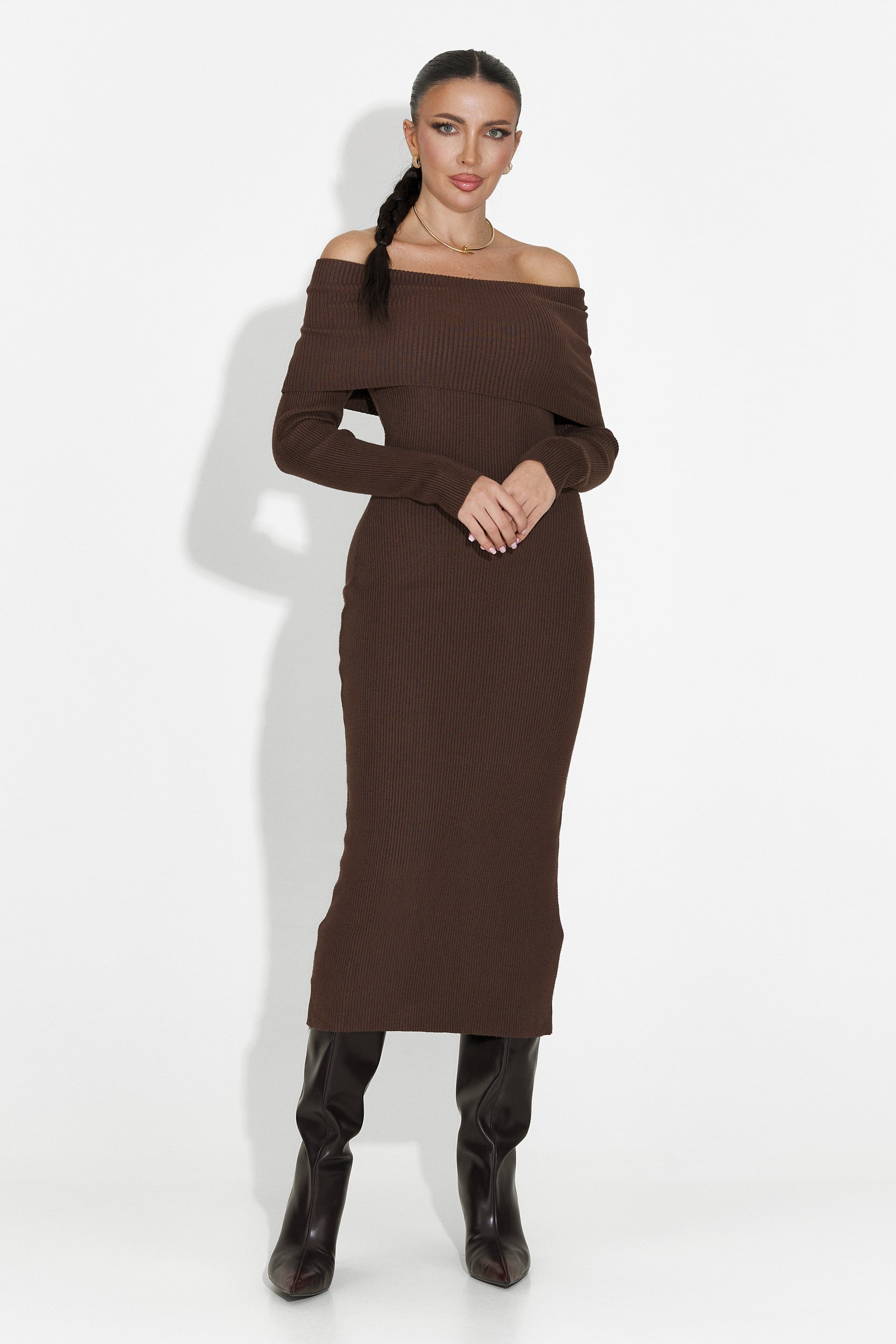 Rochie dama midi maro Velana Bogas