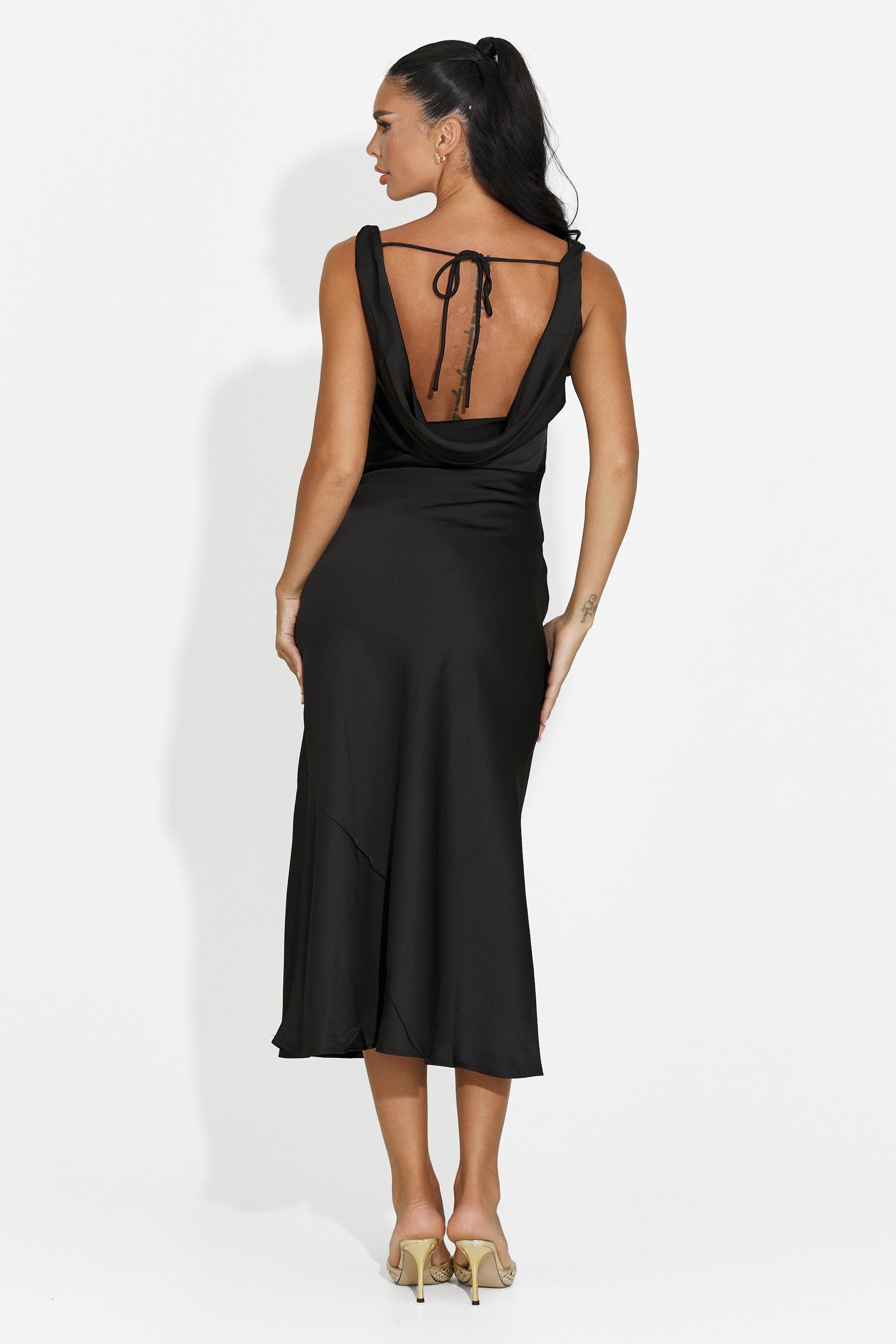 Rochie dama midi neagra Aliria Bogas
