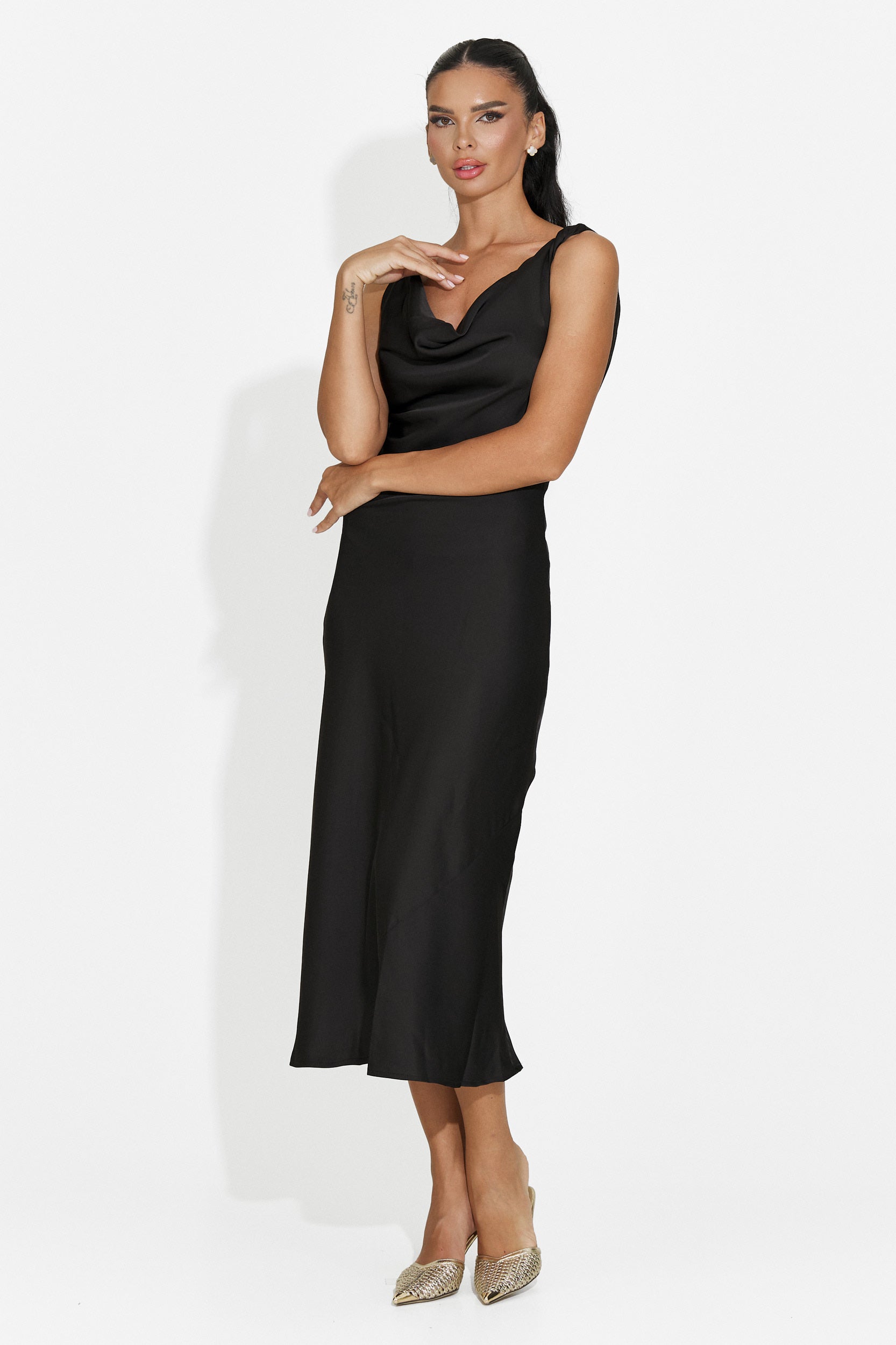 Rochie dama midi neagra Aliria Bogas