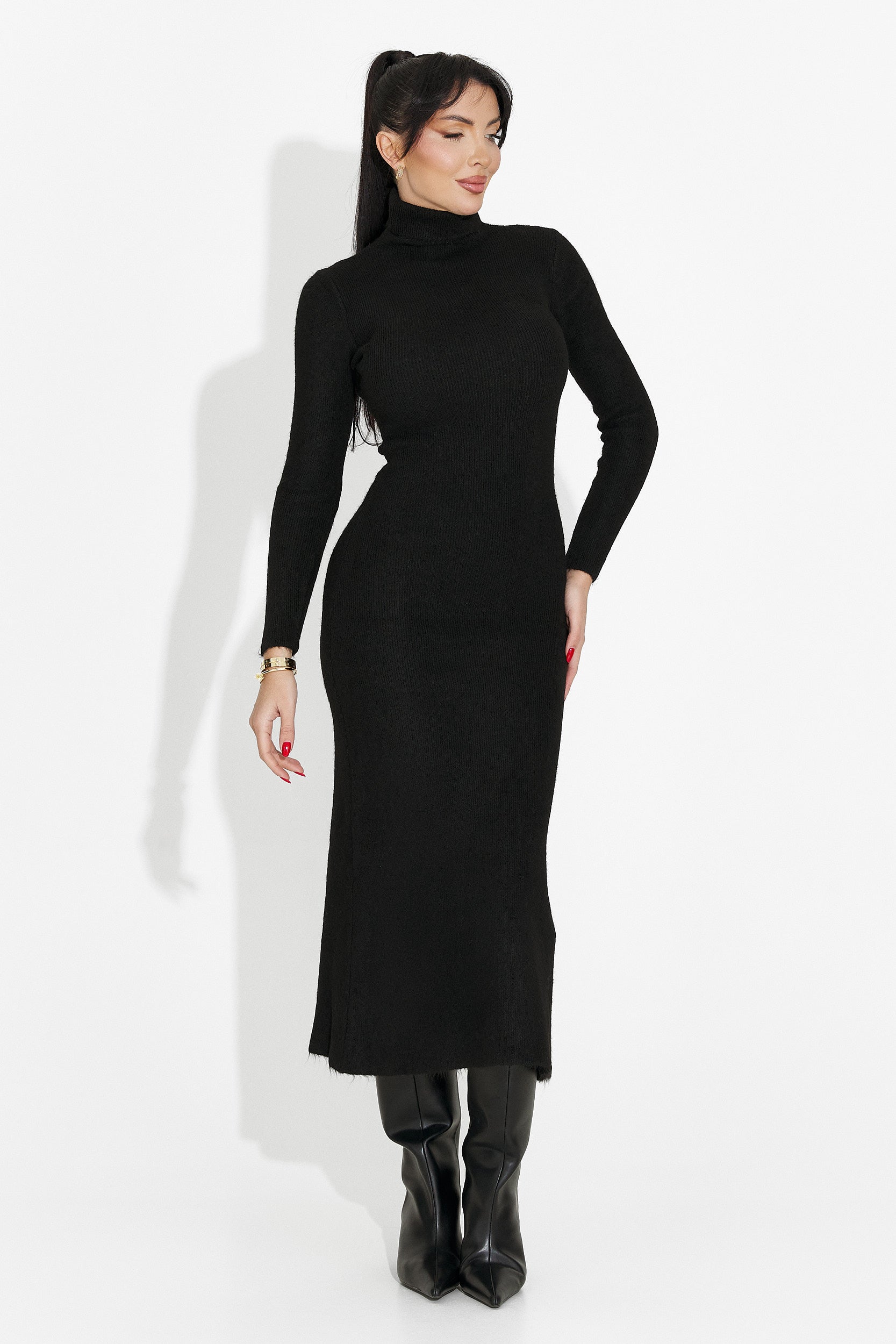 Women's black midi dress Patrisia Bogas