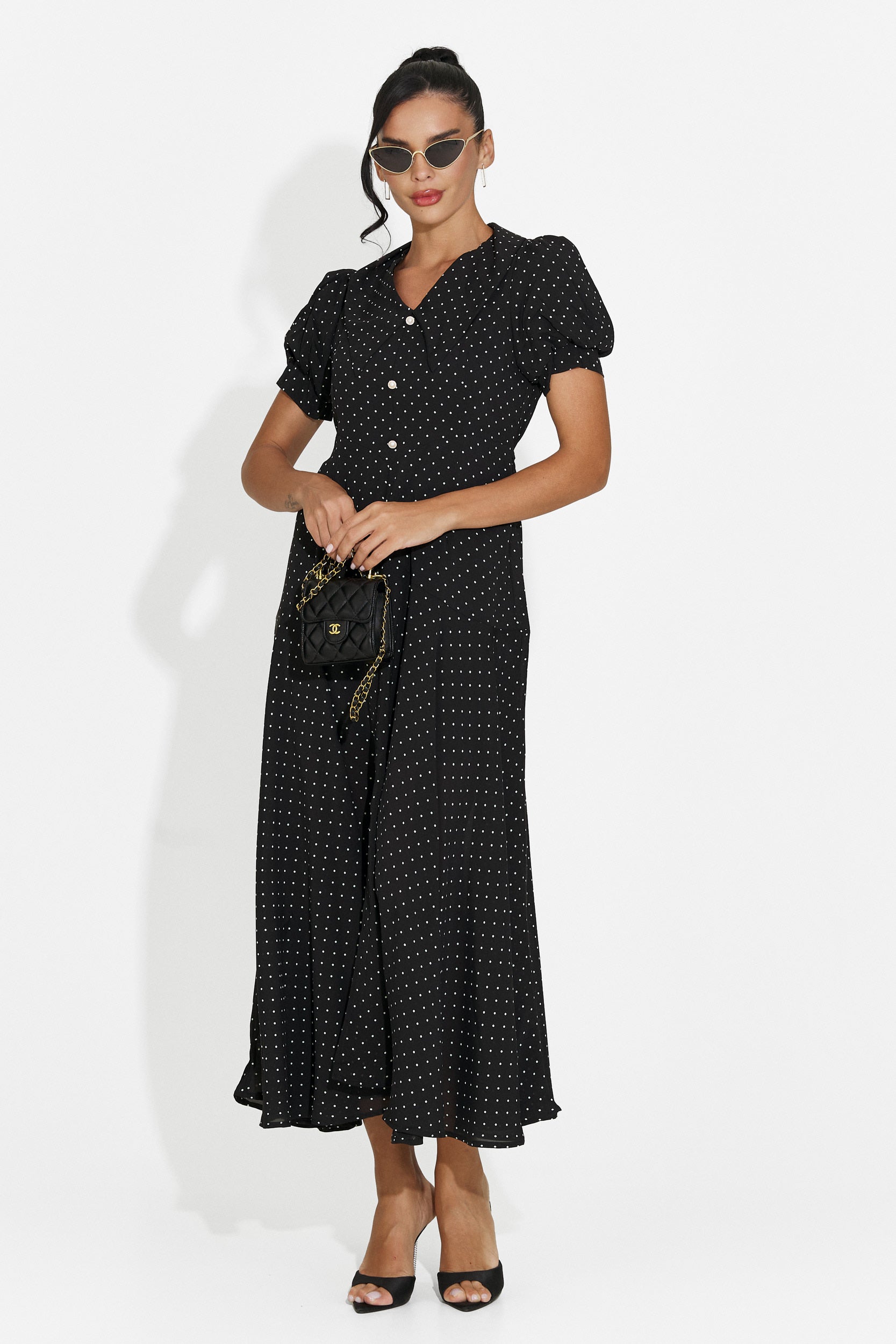 Rochie dama midi neagra Taisiana Bogas