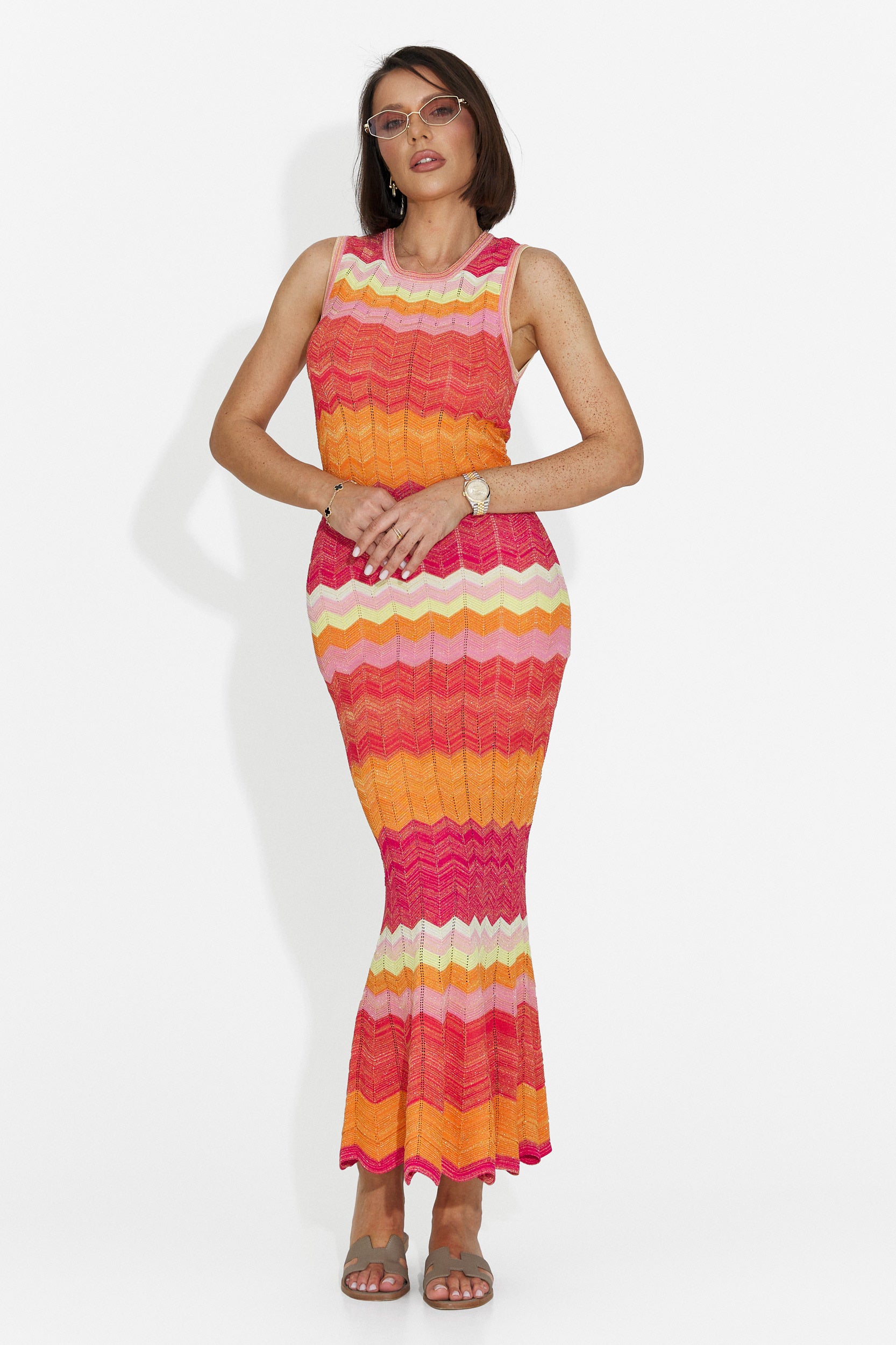 Rochie dama midi portocalie Karemy Bogas