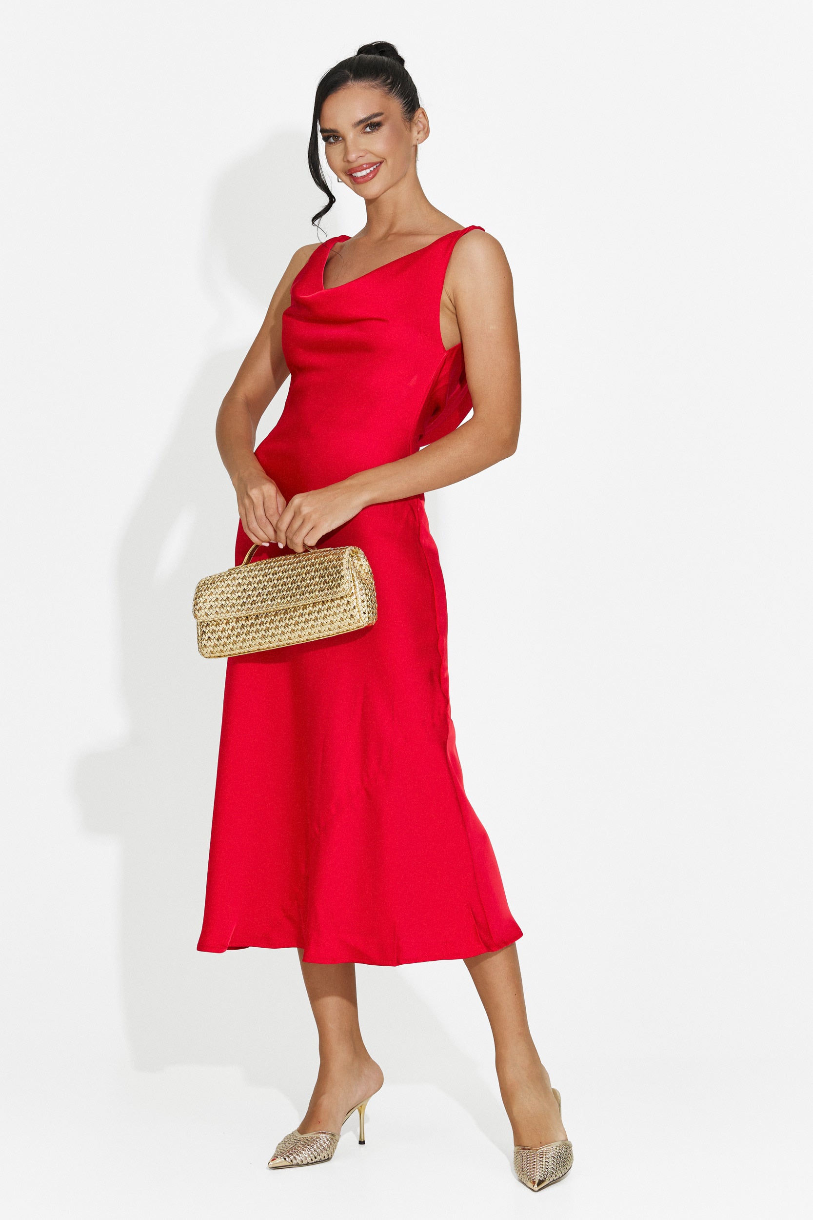 Rochie dama midi rosie Aliria Bogas