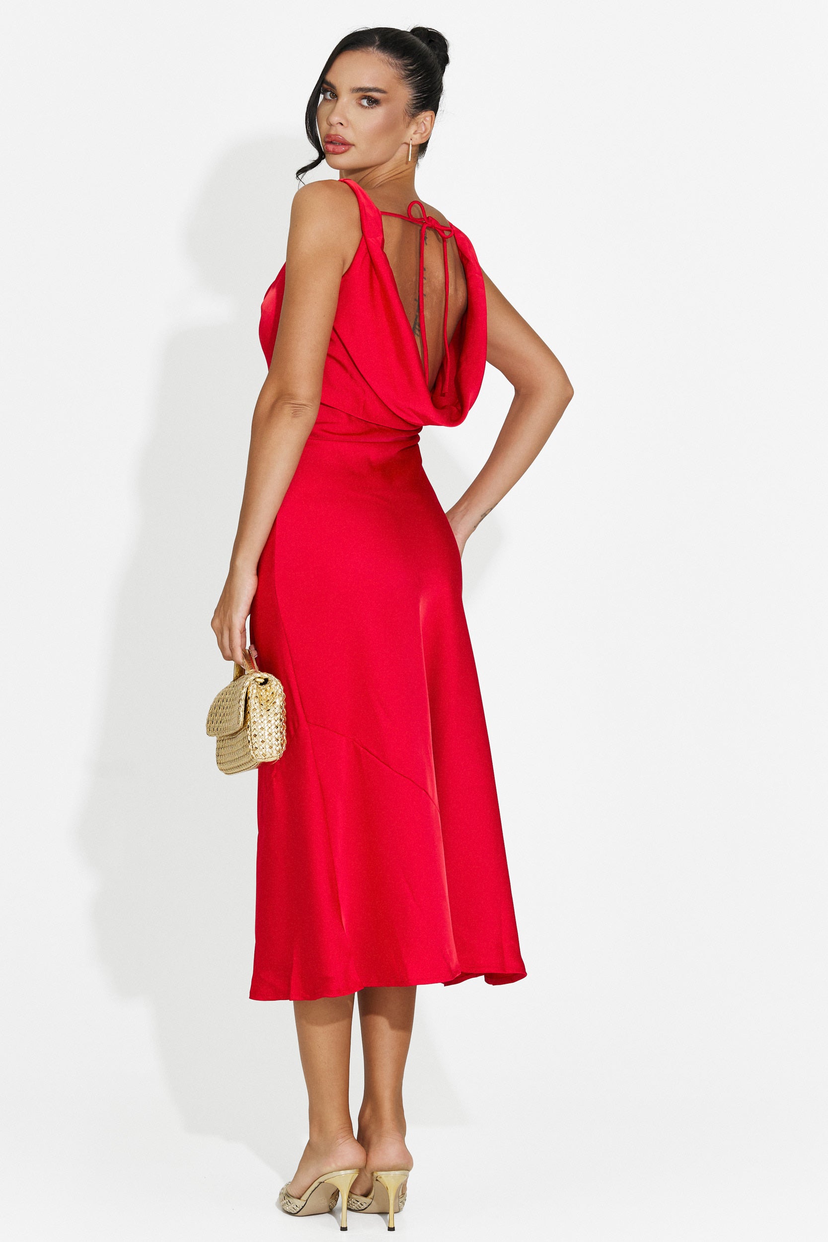 Rochie dama midi rosie Aliria Bogas