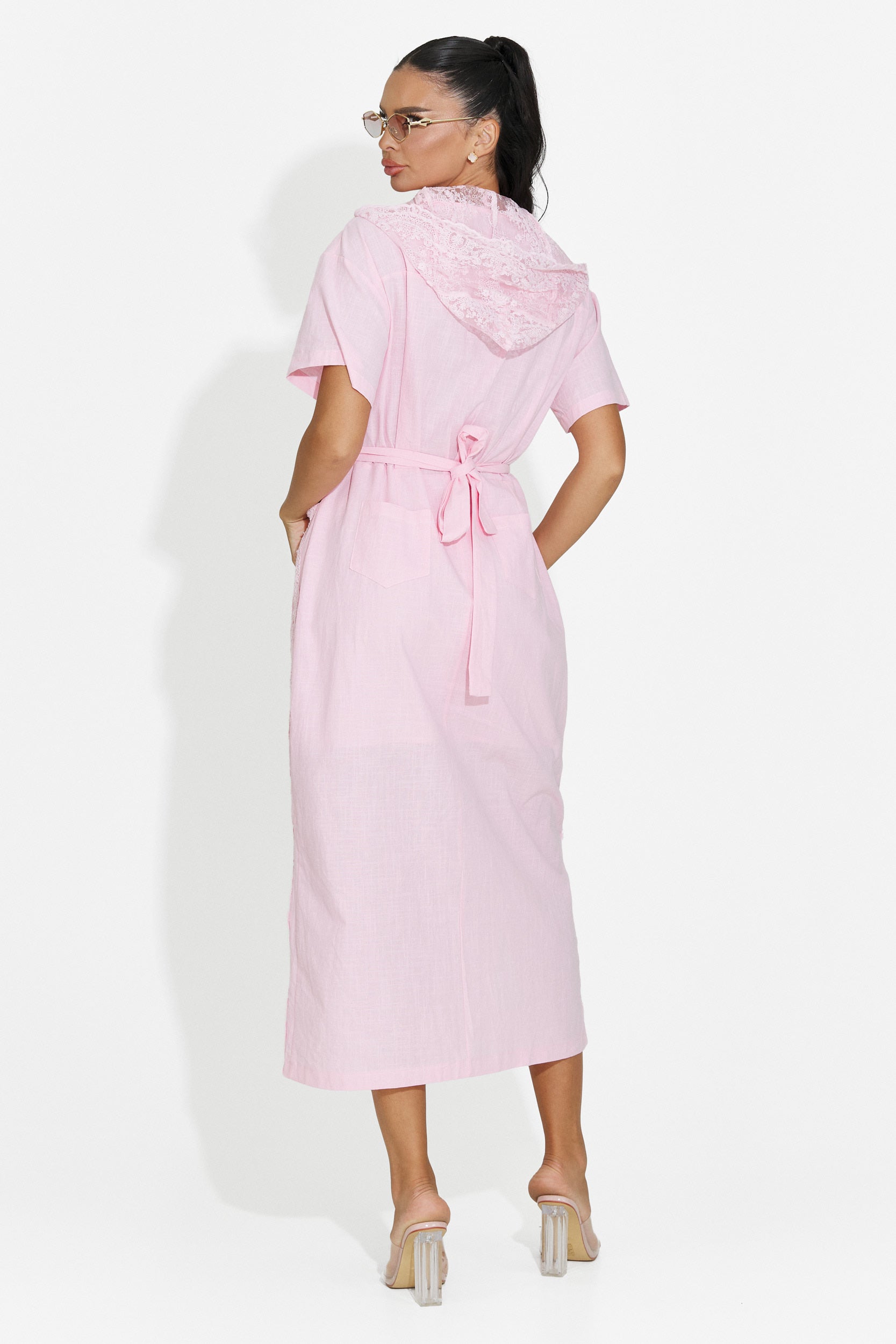 Rochie dama midi roz Aneira Bogas