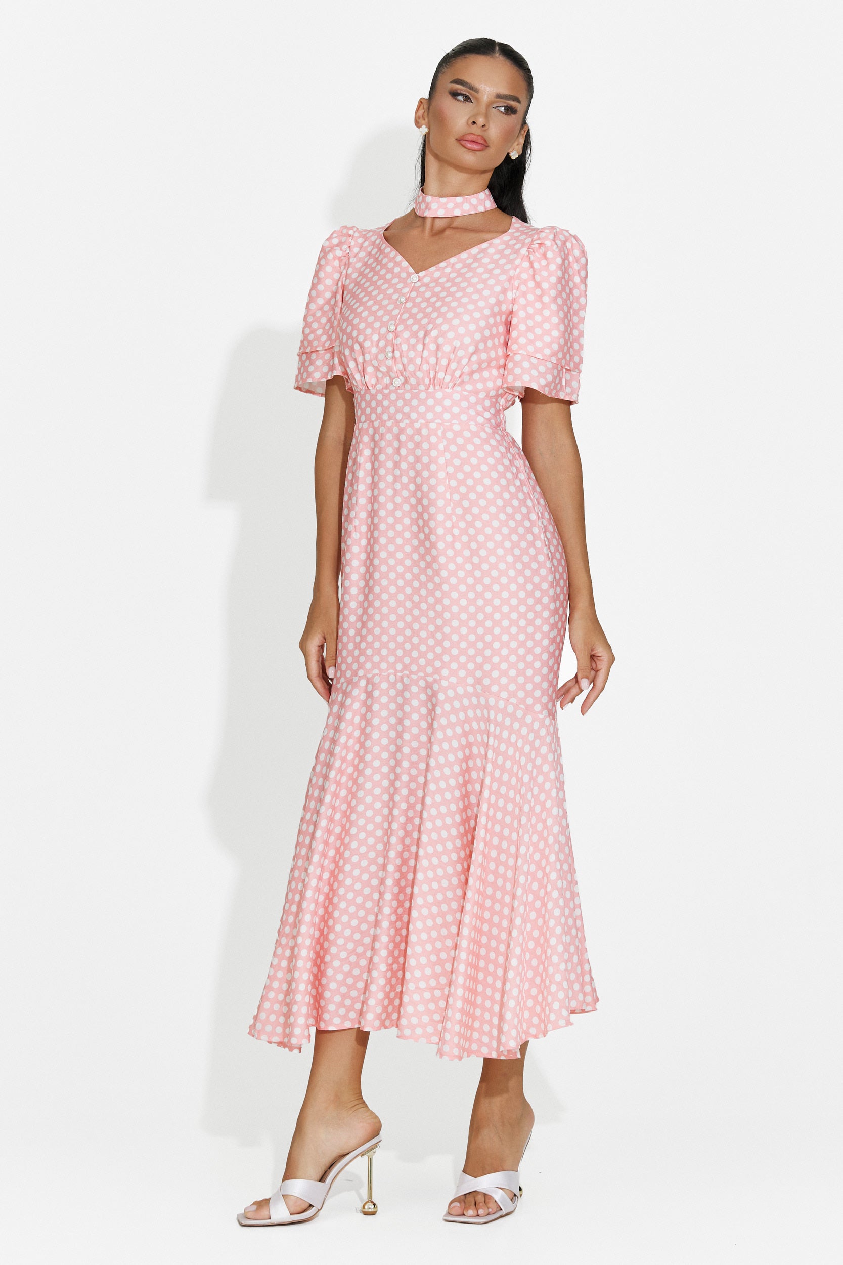 Rochie dama midi roz Antoneia Bogas