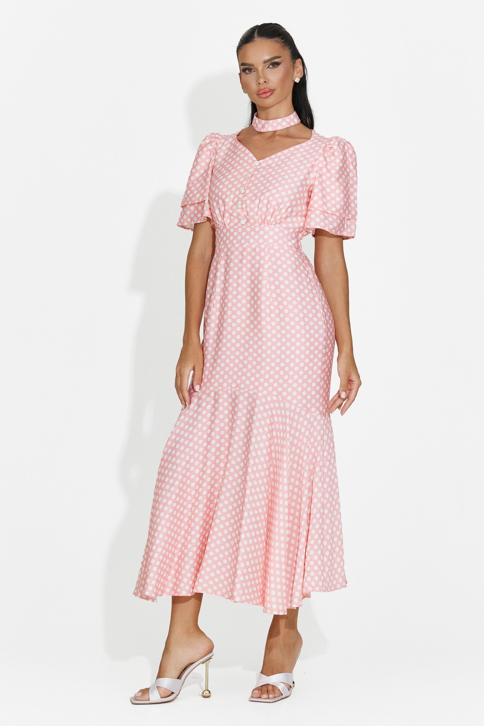 Rochie dama midi roz Antoneia Bogas